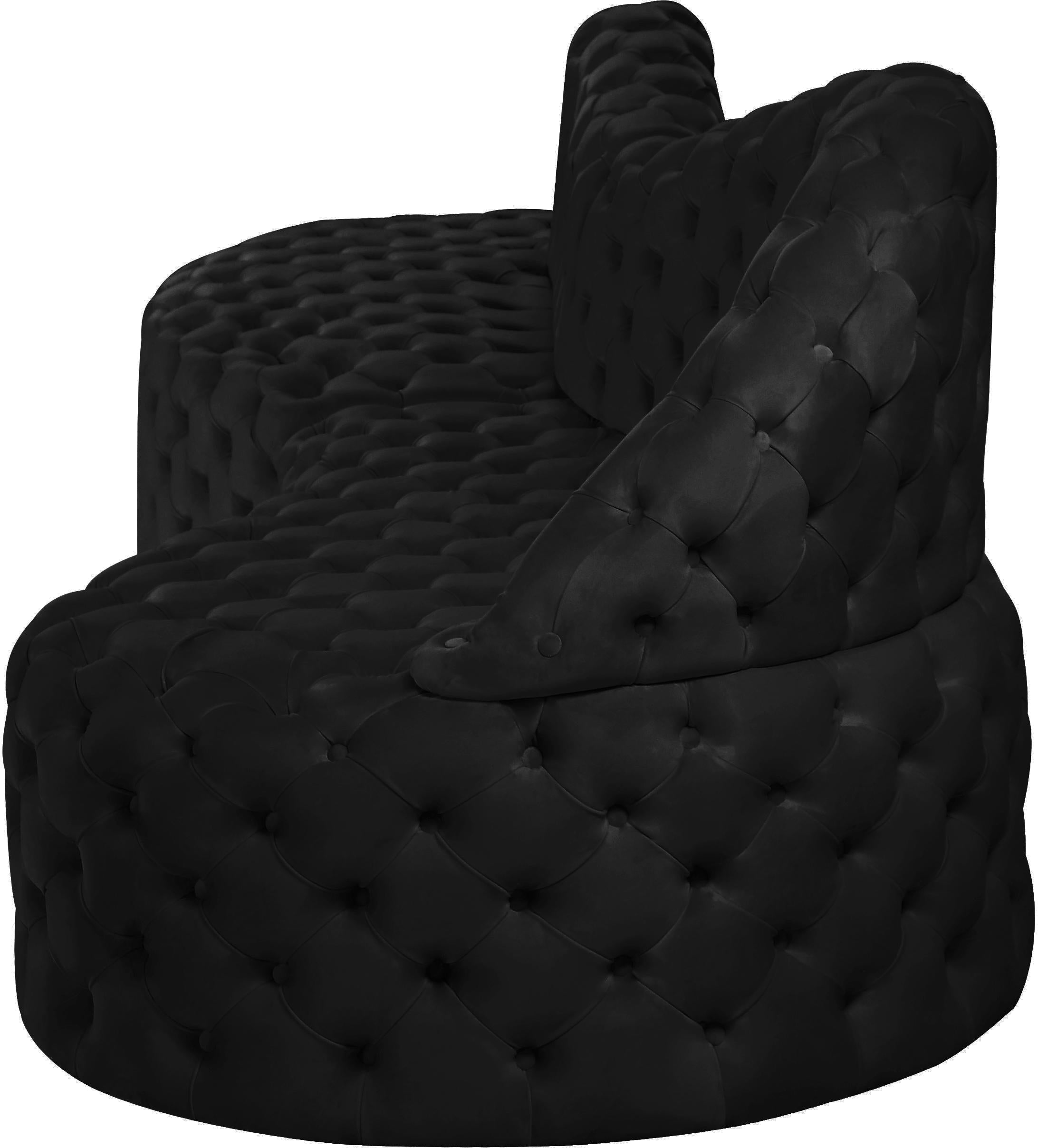 Royal Black Velvet 2pc. Sectional - Luxury Home Furniture (MI)