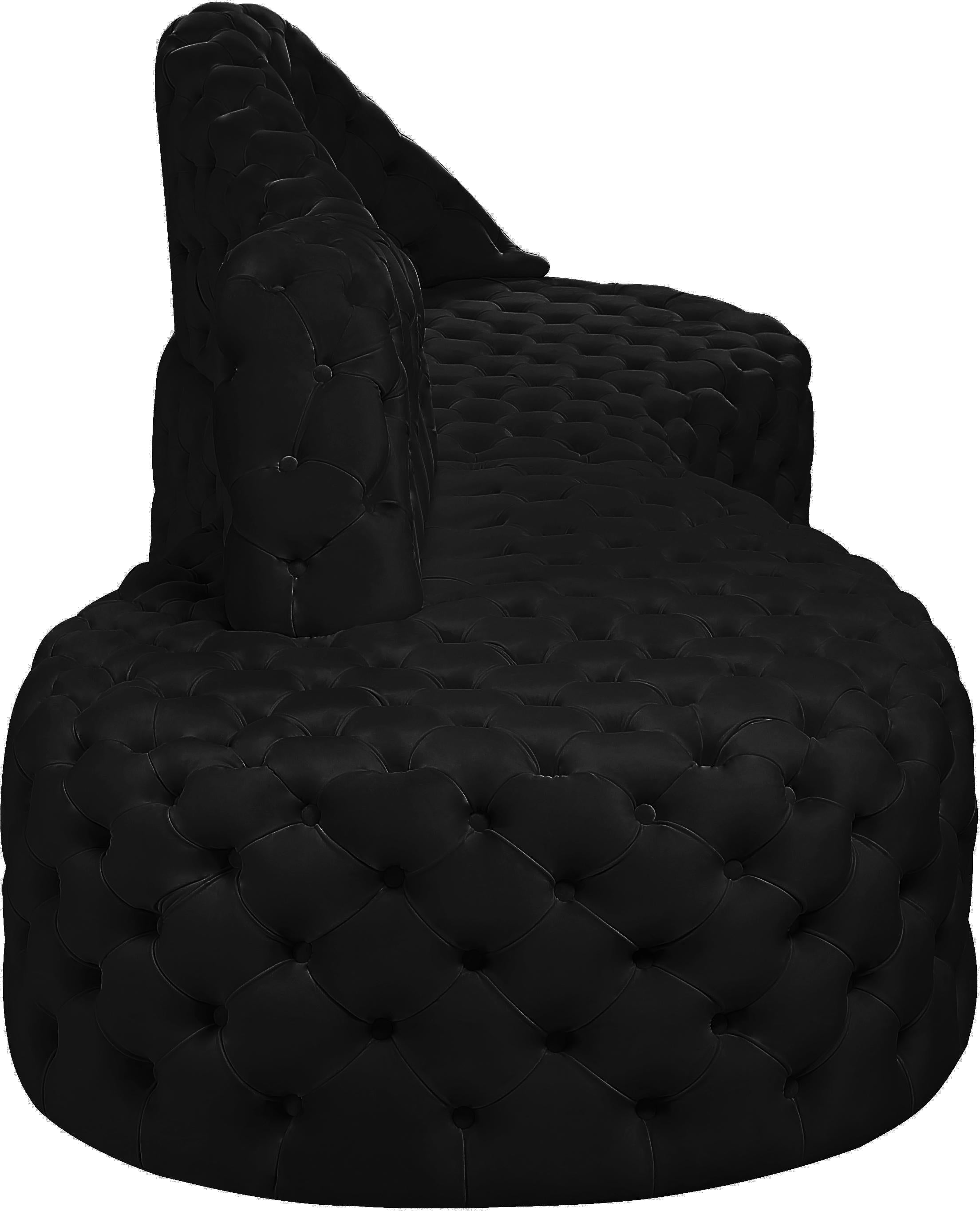 Royal Black Velvet 2pc. Sectional - Luxury Home Furniture (MI)