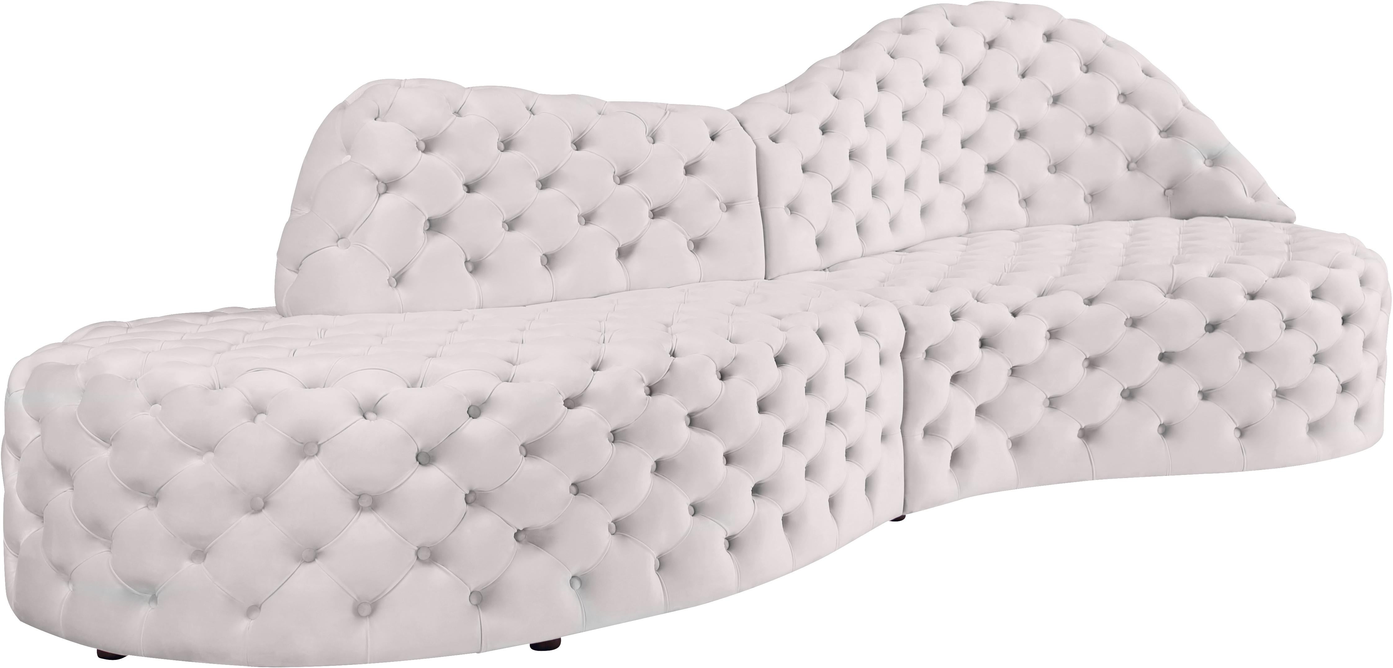 Royal Cream Velvet 2pc. Sectional - Luxury Home Furniture (MI)