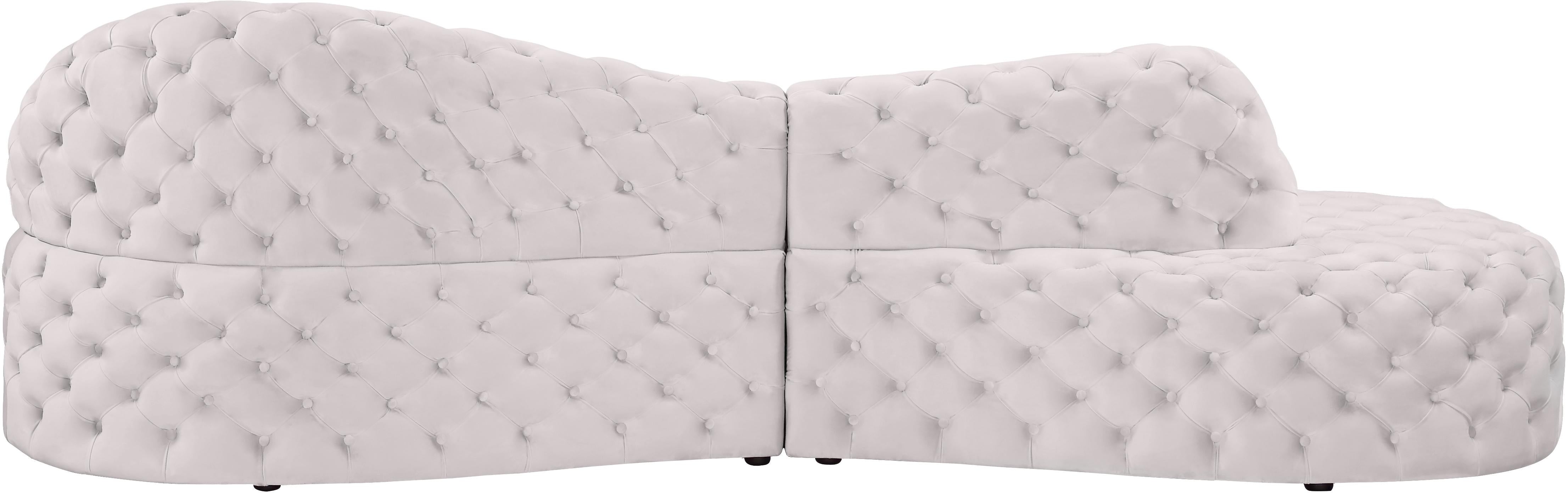 Royal Cream Velvet 2pc. Sectional - Luxury Home Furniture (MI)