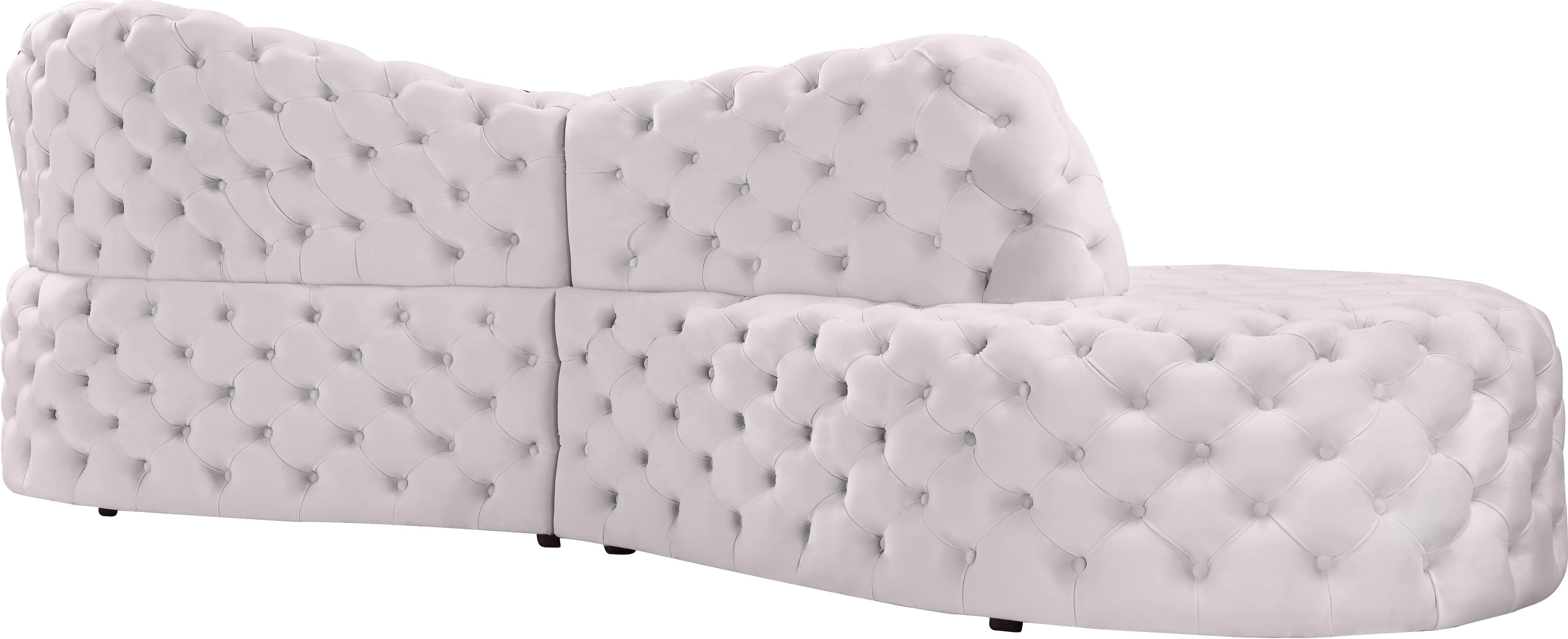Royal Cream Velvet 2pc. Sectional - Luxury Home Furniture (MI)