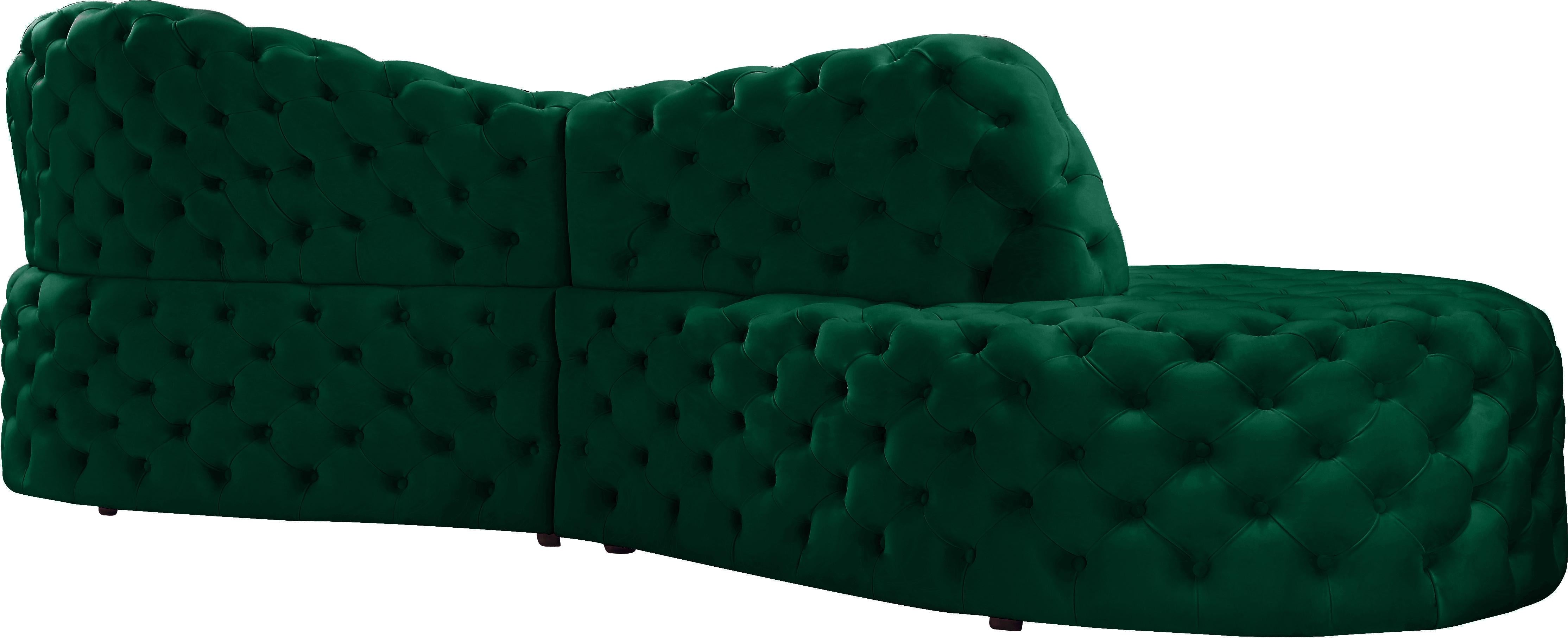 Royal Green Velvet 2pc. Sectional - Luxury Home Furniture (MI)