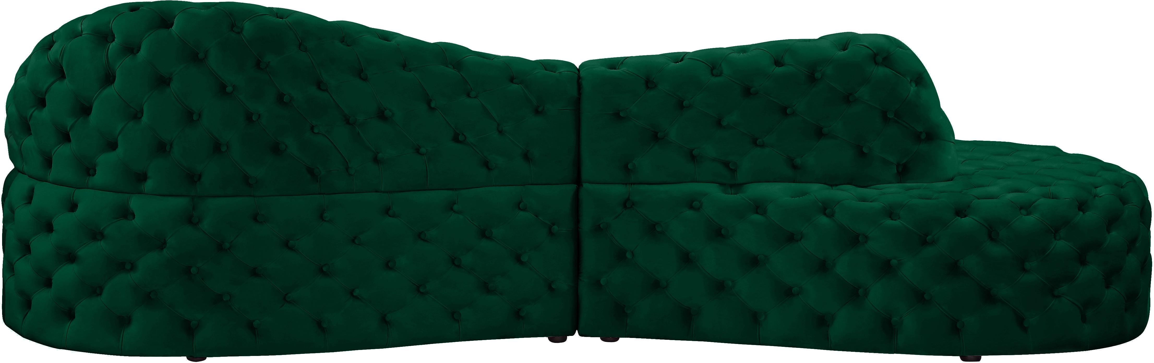 Royal Green Velvet 2pc. Sectional - Luxury Home Furniture (MI)
