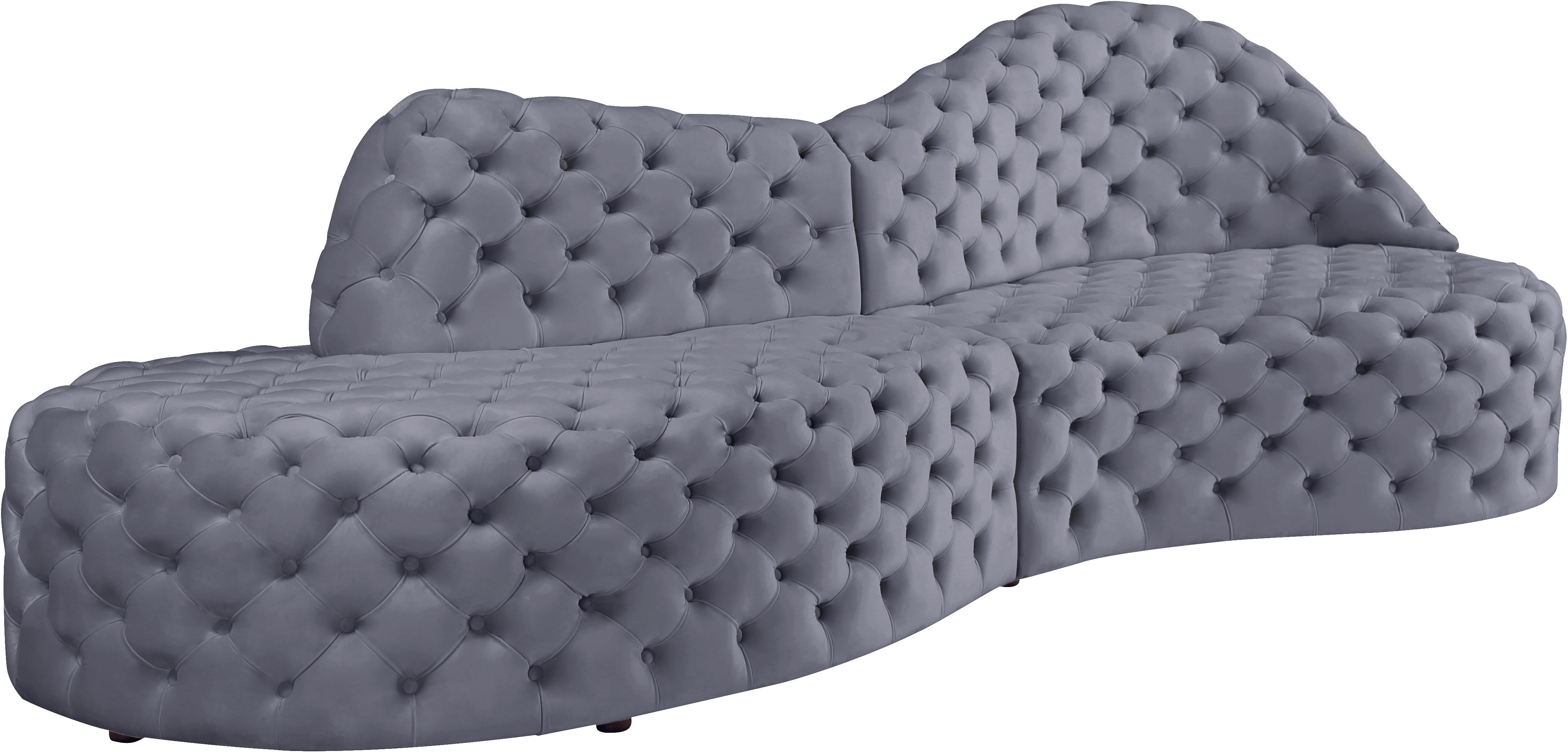 Royal Grey Velvet 2pc. Sectional - Luxury Home Furniture (MI)