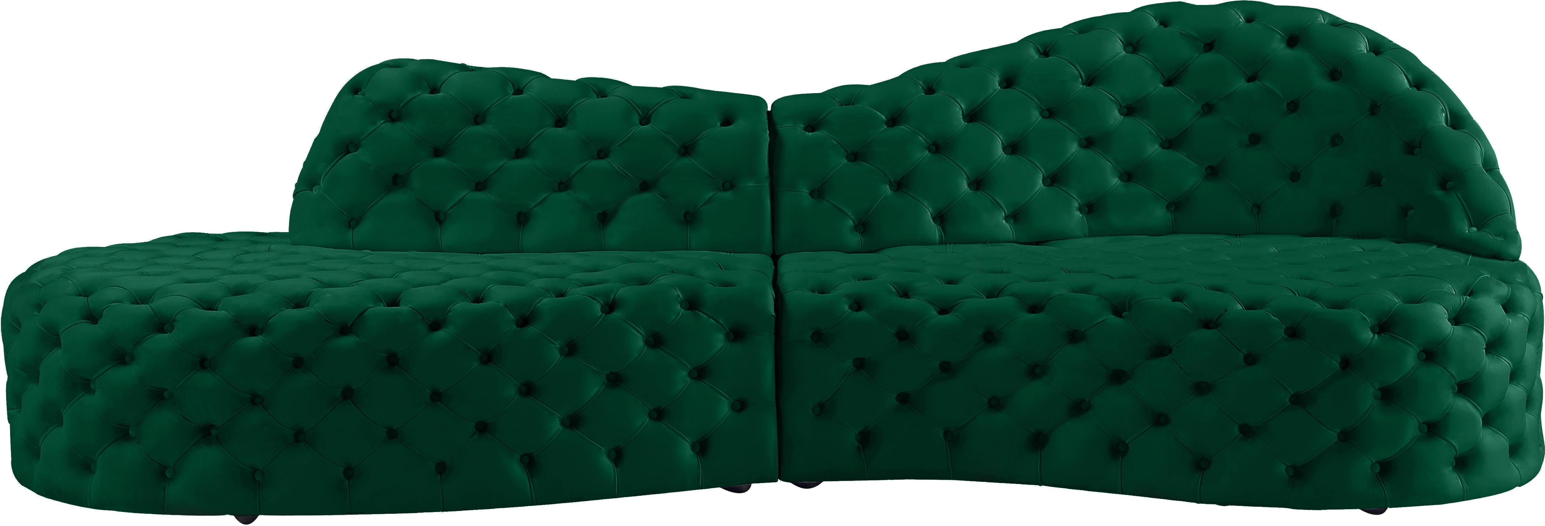 Royal Green Velvet 2pc. Sectional - Luxury Home Furniture (MI)