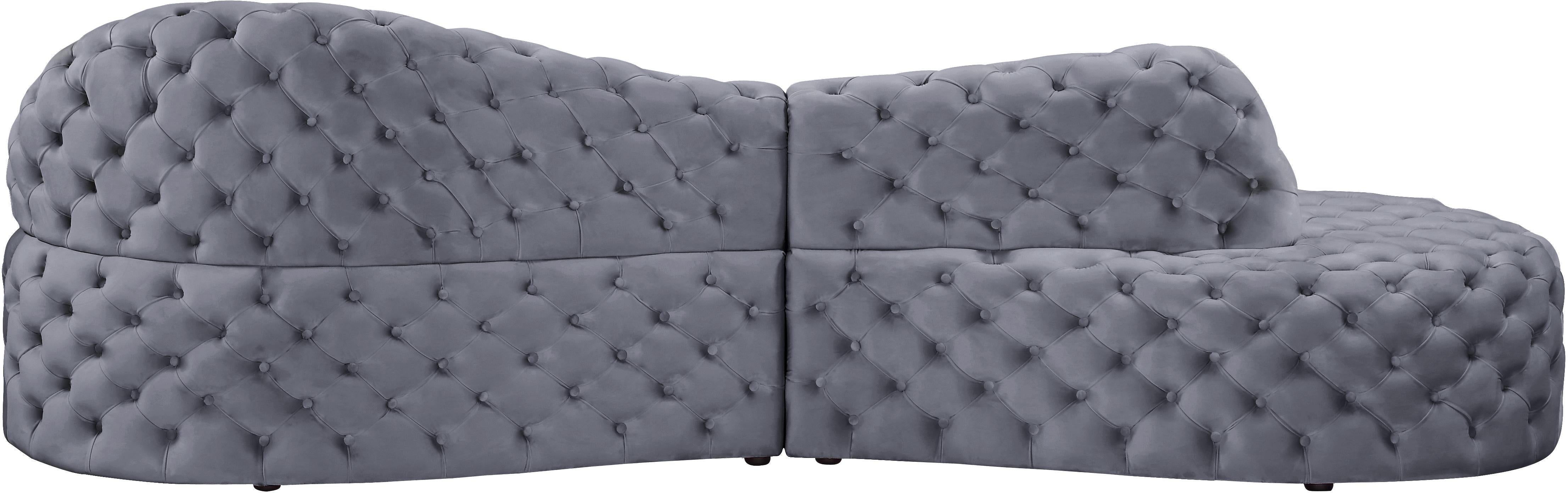 Royal Grey Velvet 2pc. Sectional - Luxury Home Furniture (MI)