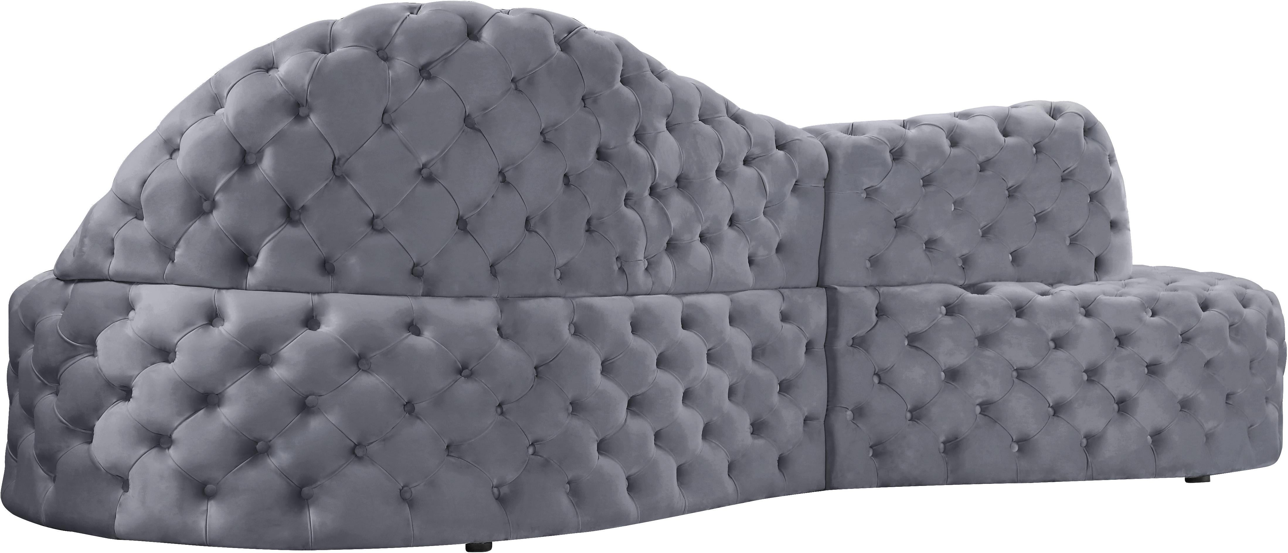 Royal Grey Velvet 2pc. Sectional - Luxury Home Furniture (MI)