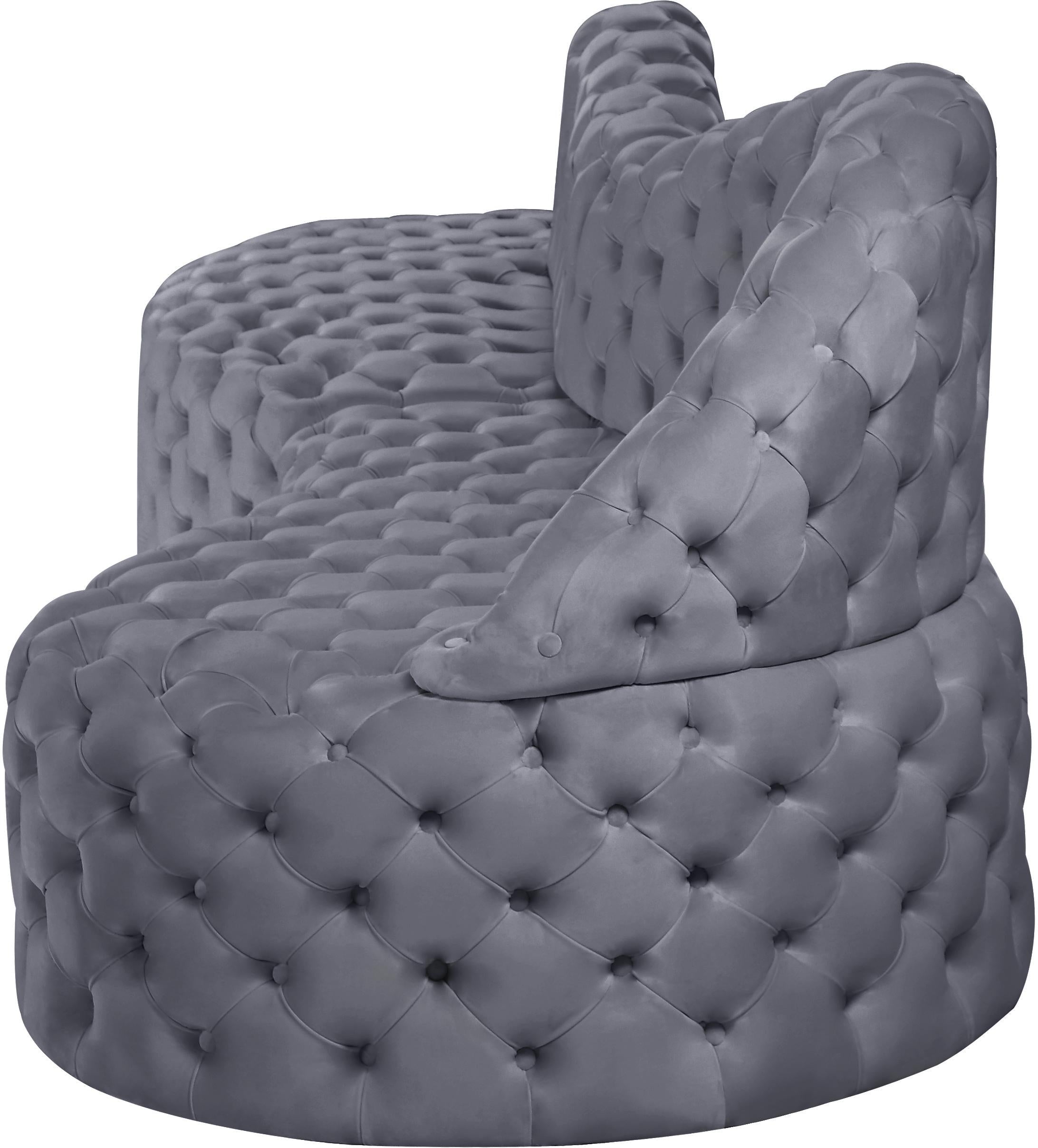 Royal Grey Velvet 2pc. Sectional - Luxury Home Furniture (MI)