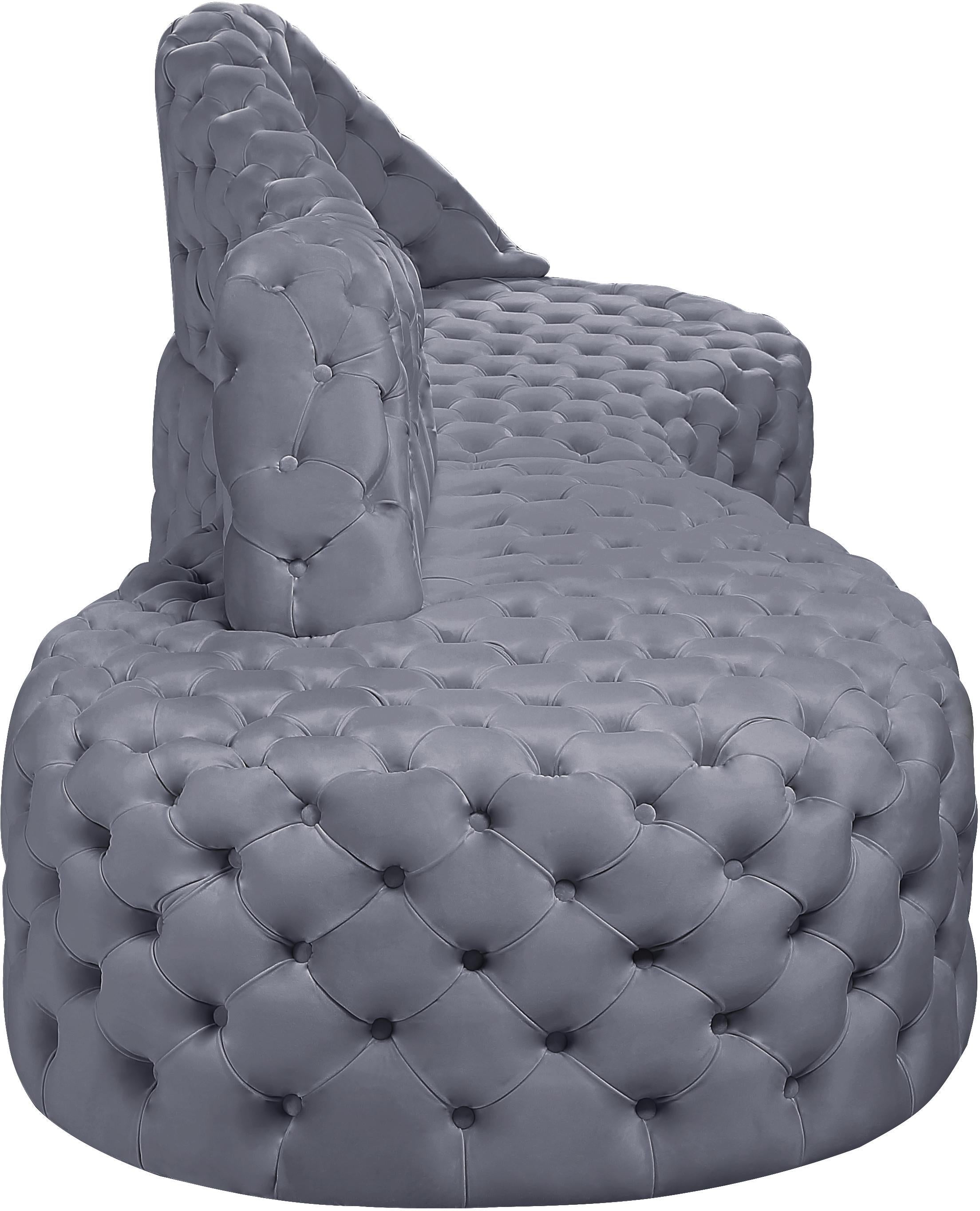 Royal Grey Velvet 2pc. Sectional - Luxury Home Furniture (MI)