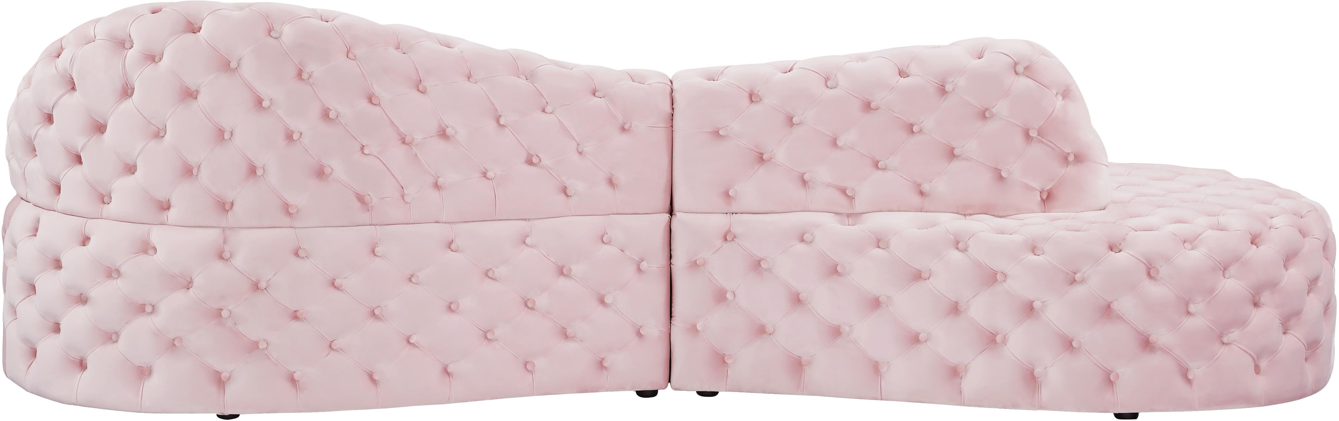 Royal Pink Velvet 2pc. Sectional - Luxury Home Furniture (MI)