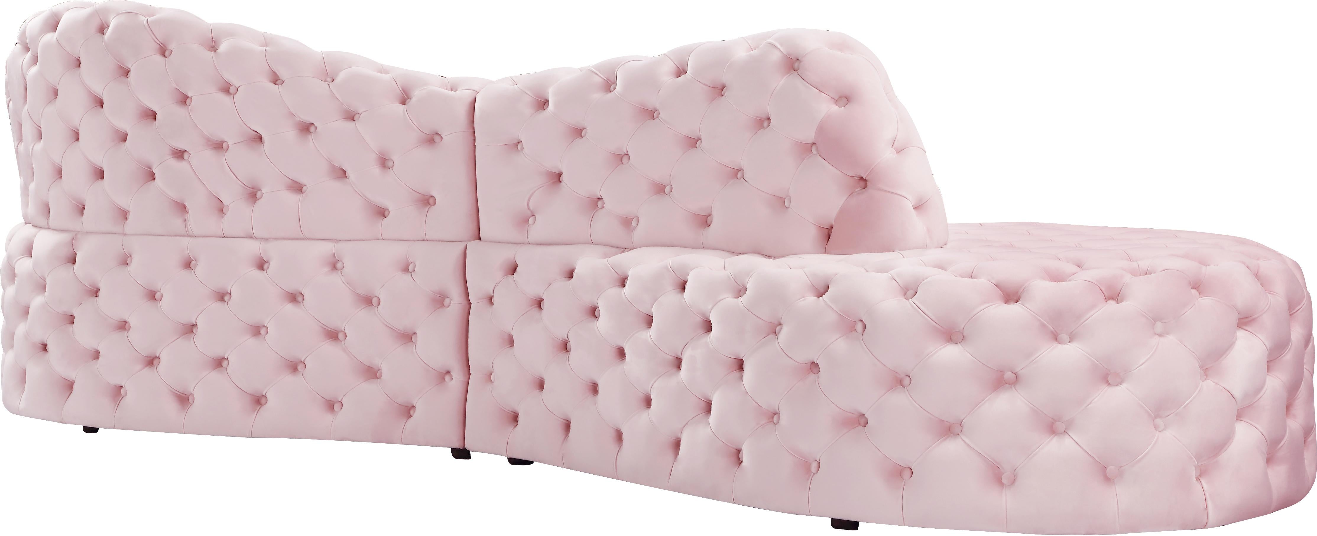 Royal Pink Velvet 2pc. Sectional - Luxury Home Furniture (MI)