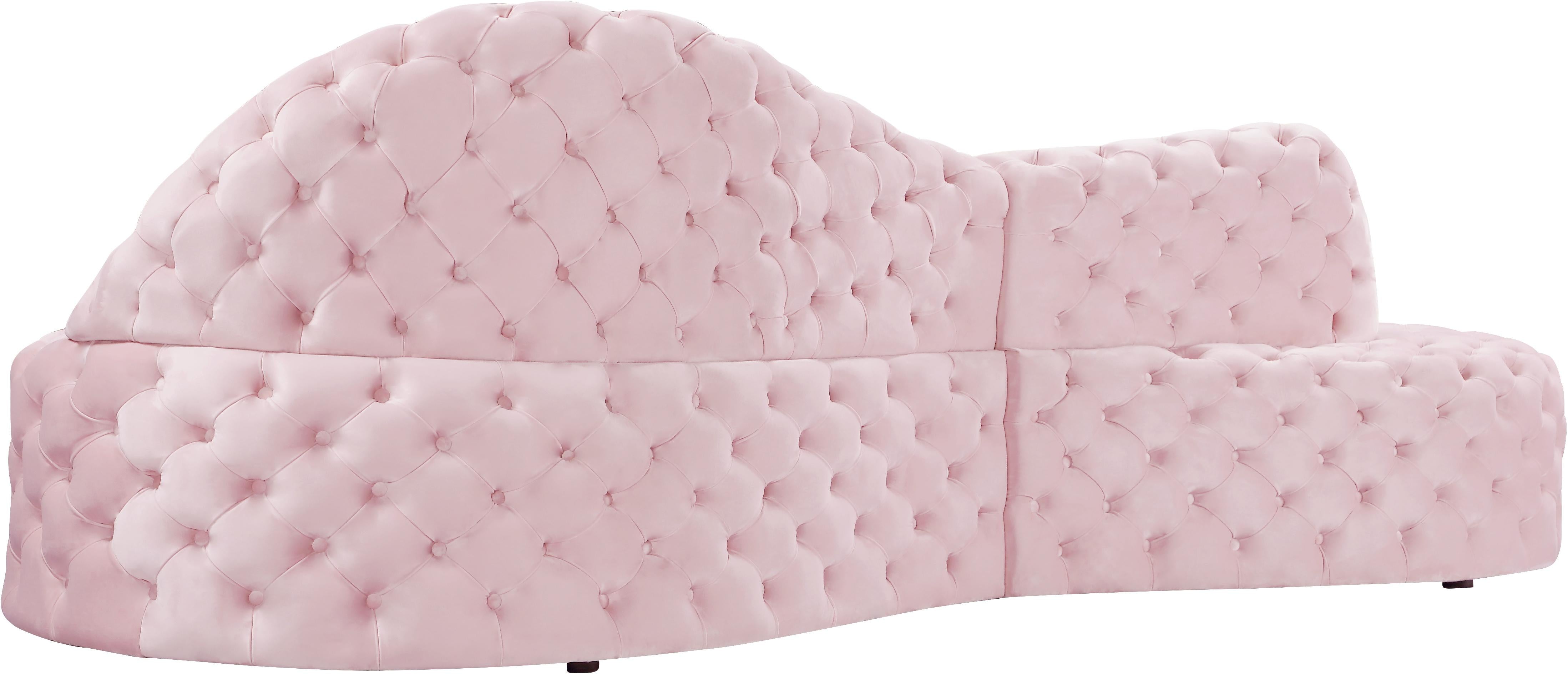 Royal Pink Velvet 2pc. Sectional - Luxury Home Furniture (MI)