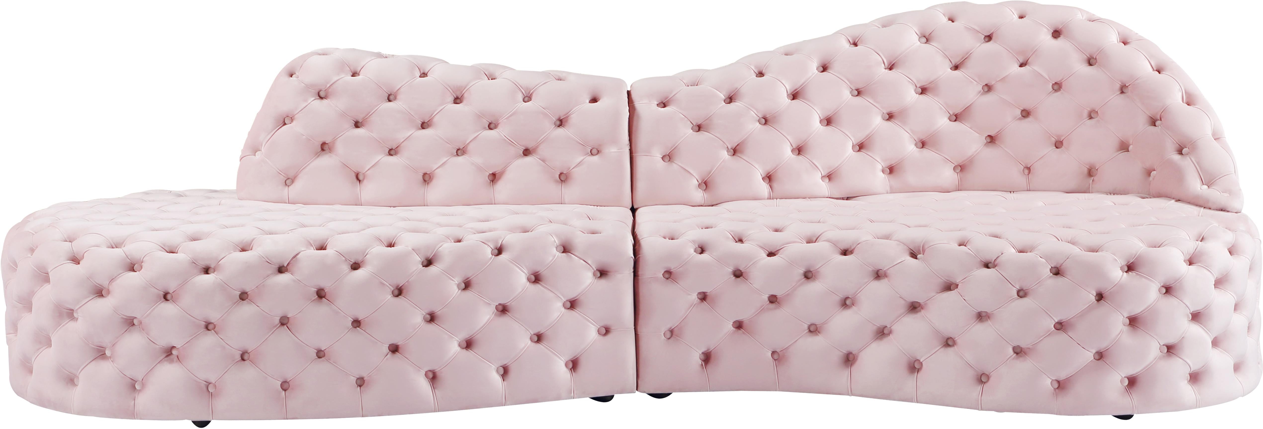 Royal Pink Velvet 2pc. Sectional - Luxury Home Furniture (MI)