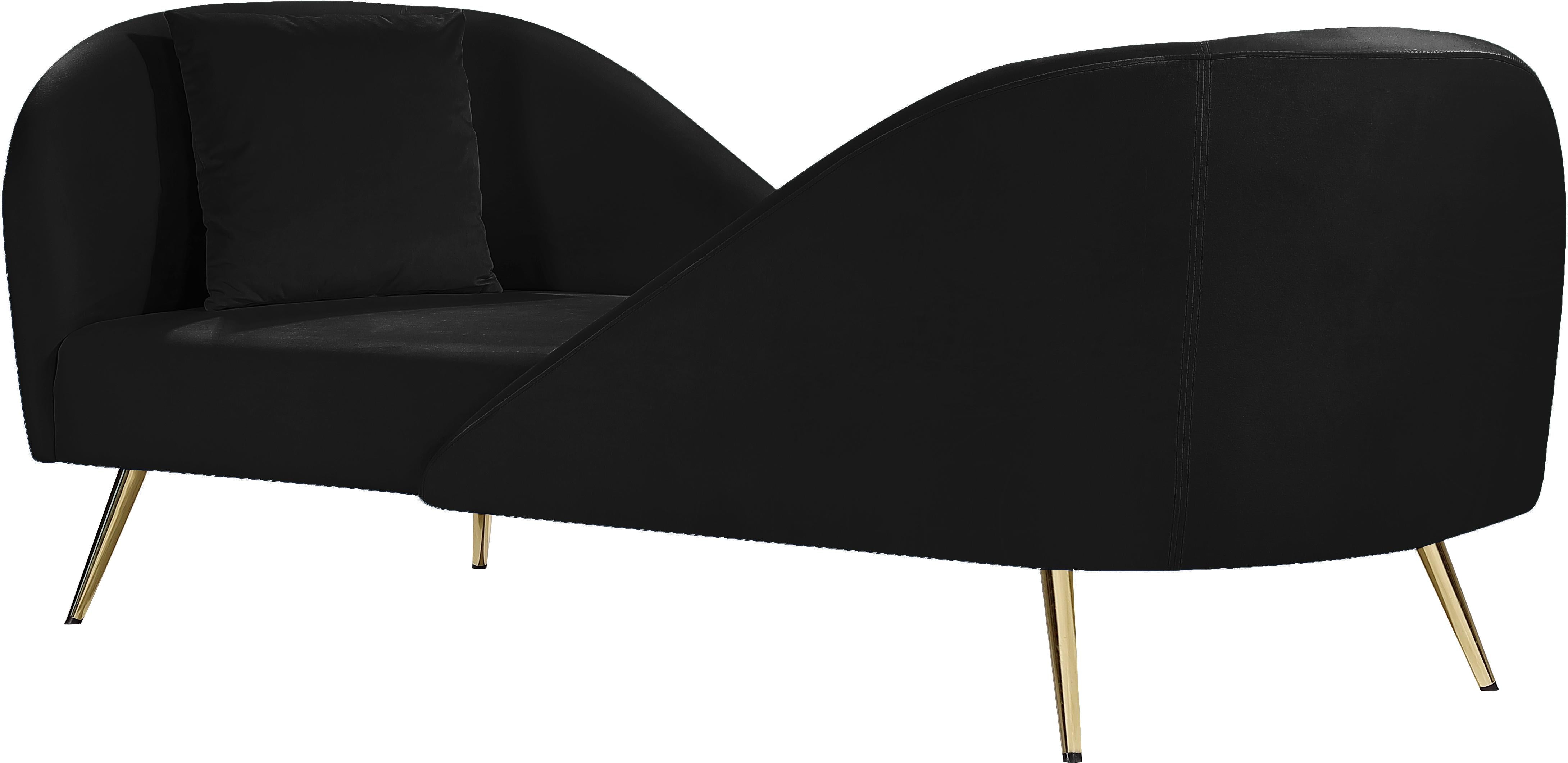 Nolan Black Velvet Chaise - Luxury Home Furniture (MI)