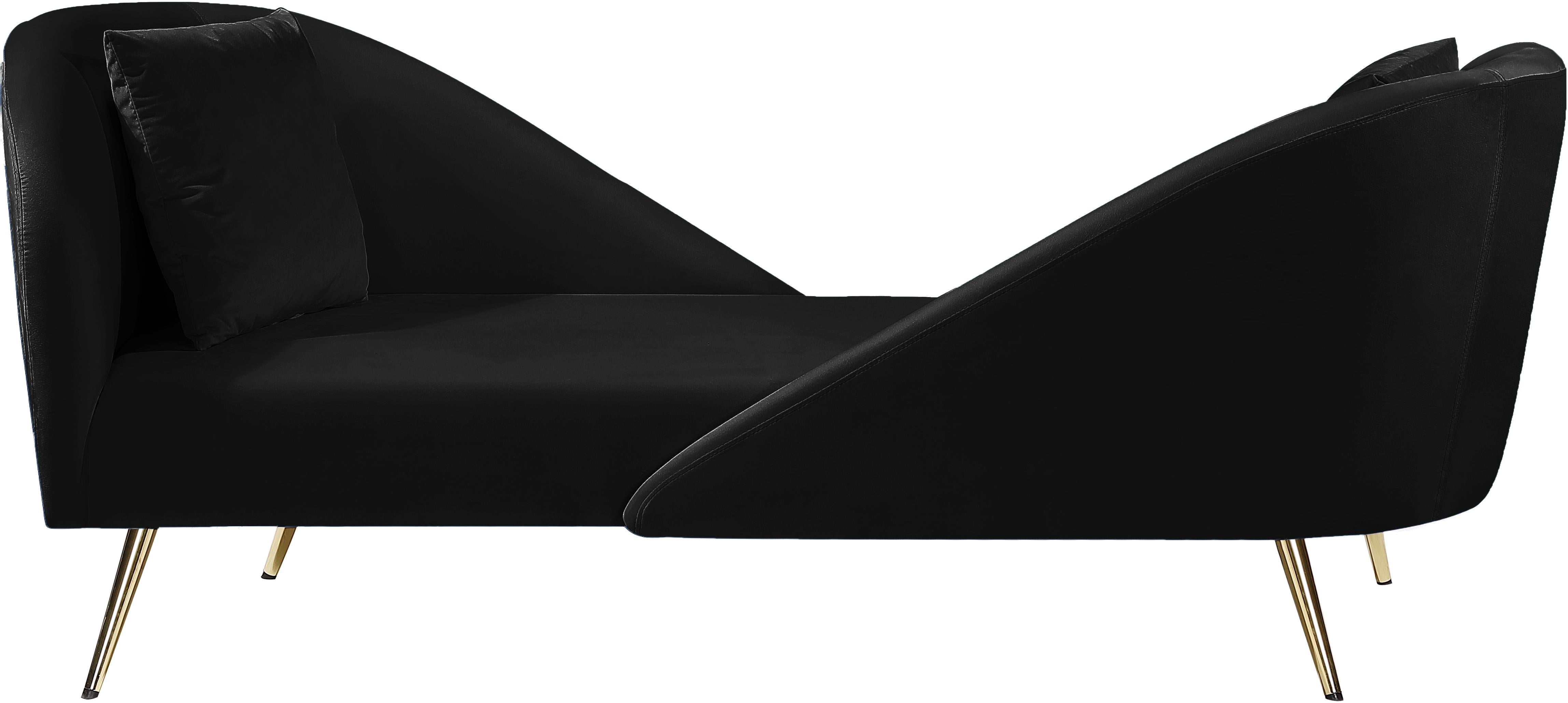 Nolan Black Velvet Chaise - Luxury Home Furniture (MI)