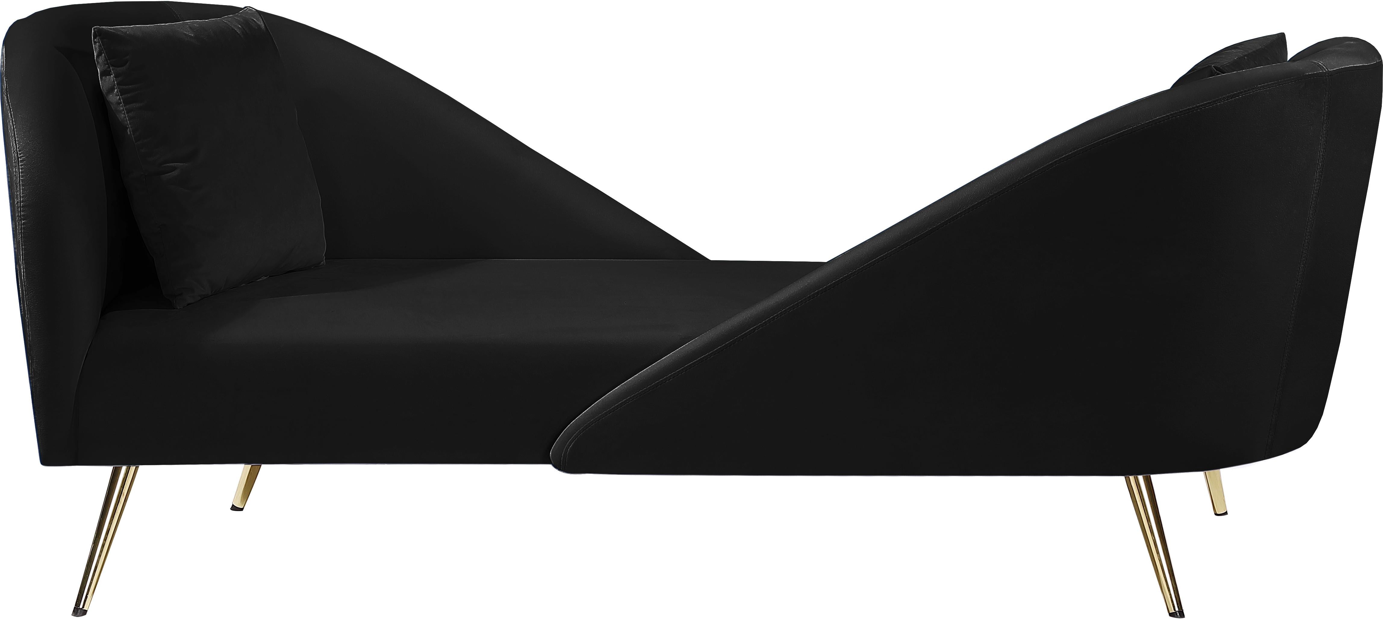 Nolan Black Velvet Chaise - Luxury Home Furniture (MI)