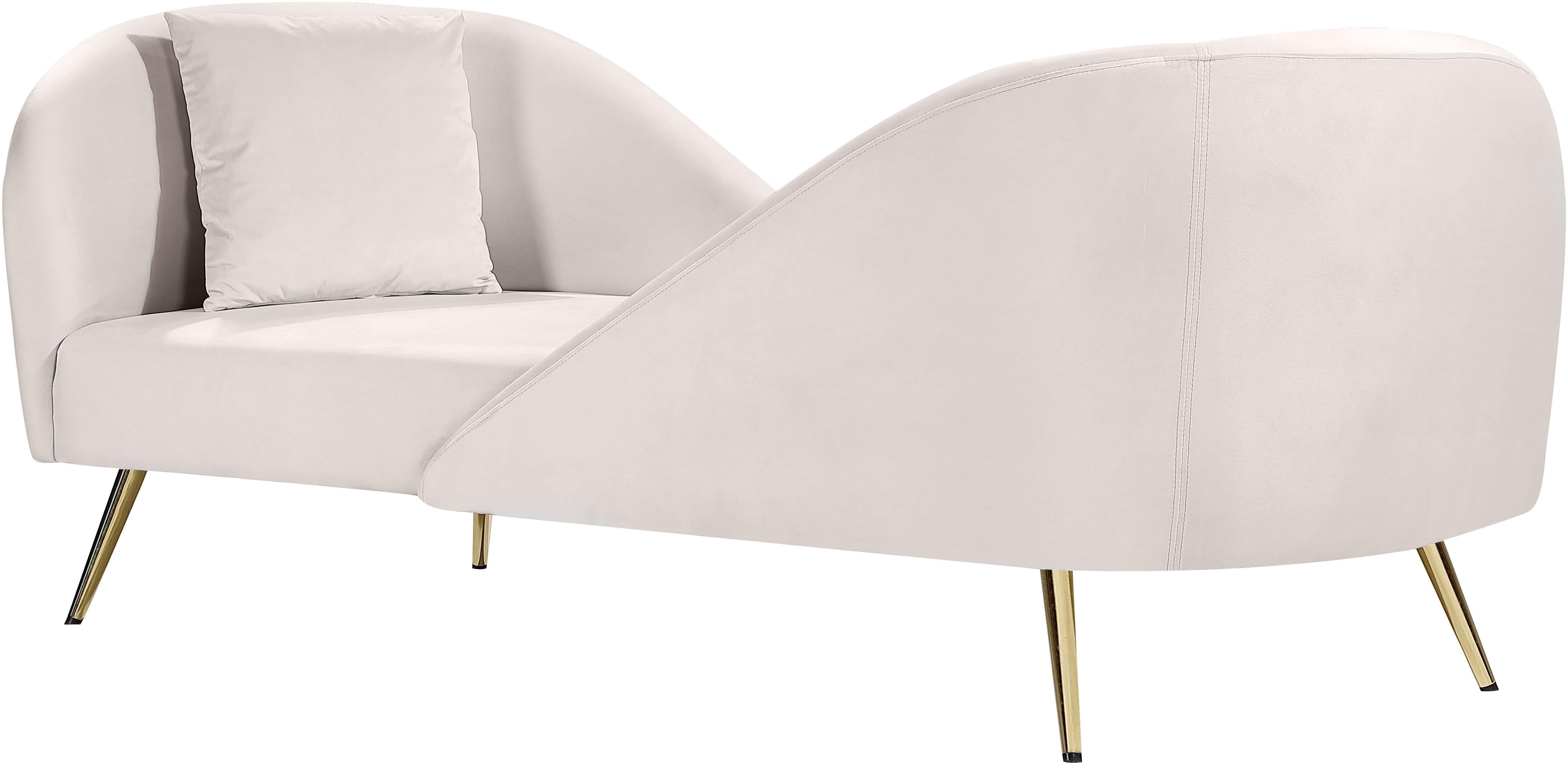 Nolan Cream Velvet Chaise - Luxury Home Furniture (MI)