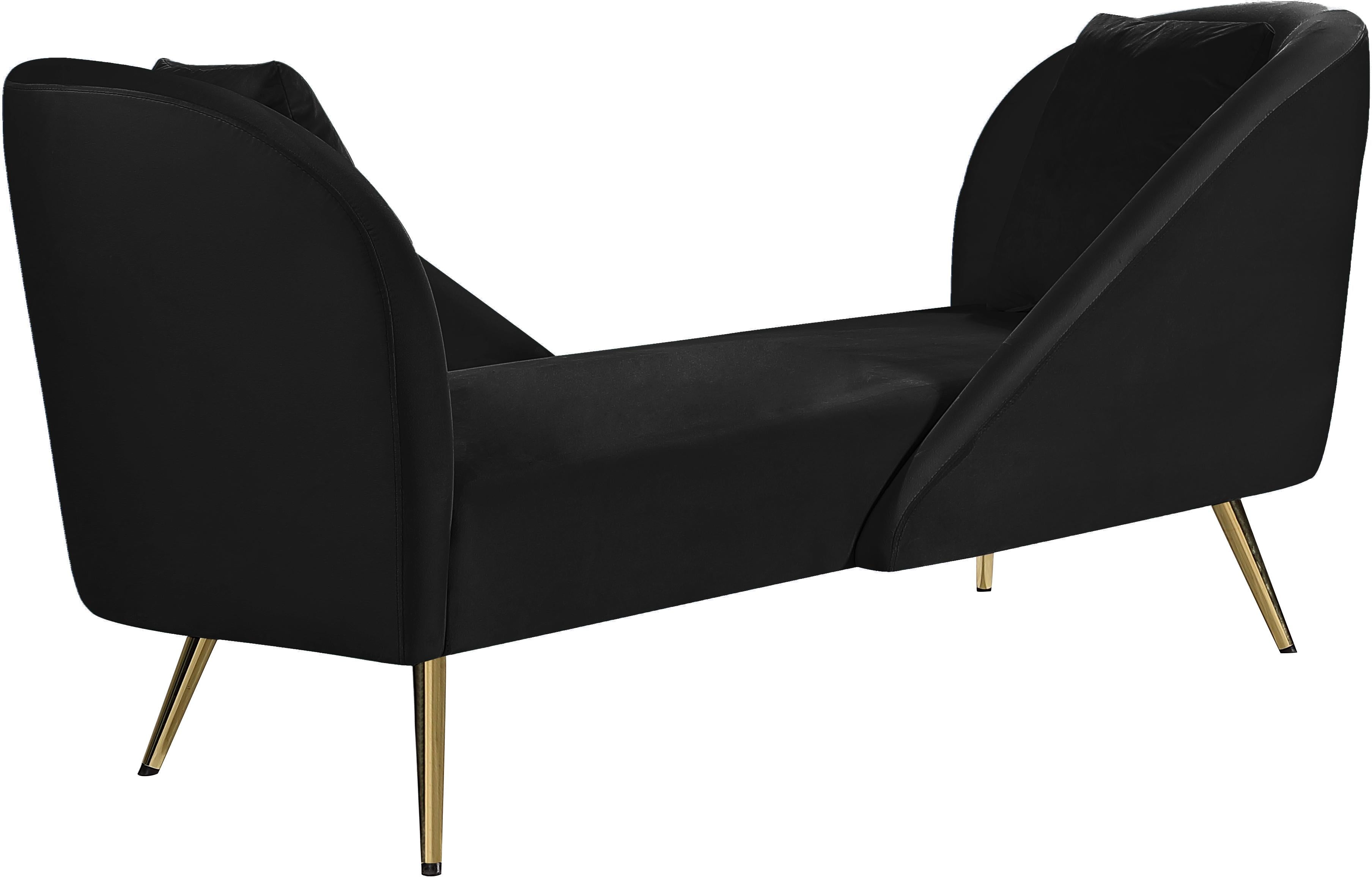 Nolan Black Velvet Chaise - Luxury Home Furniture (MI)
