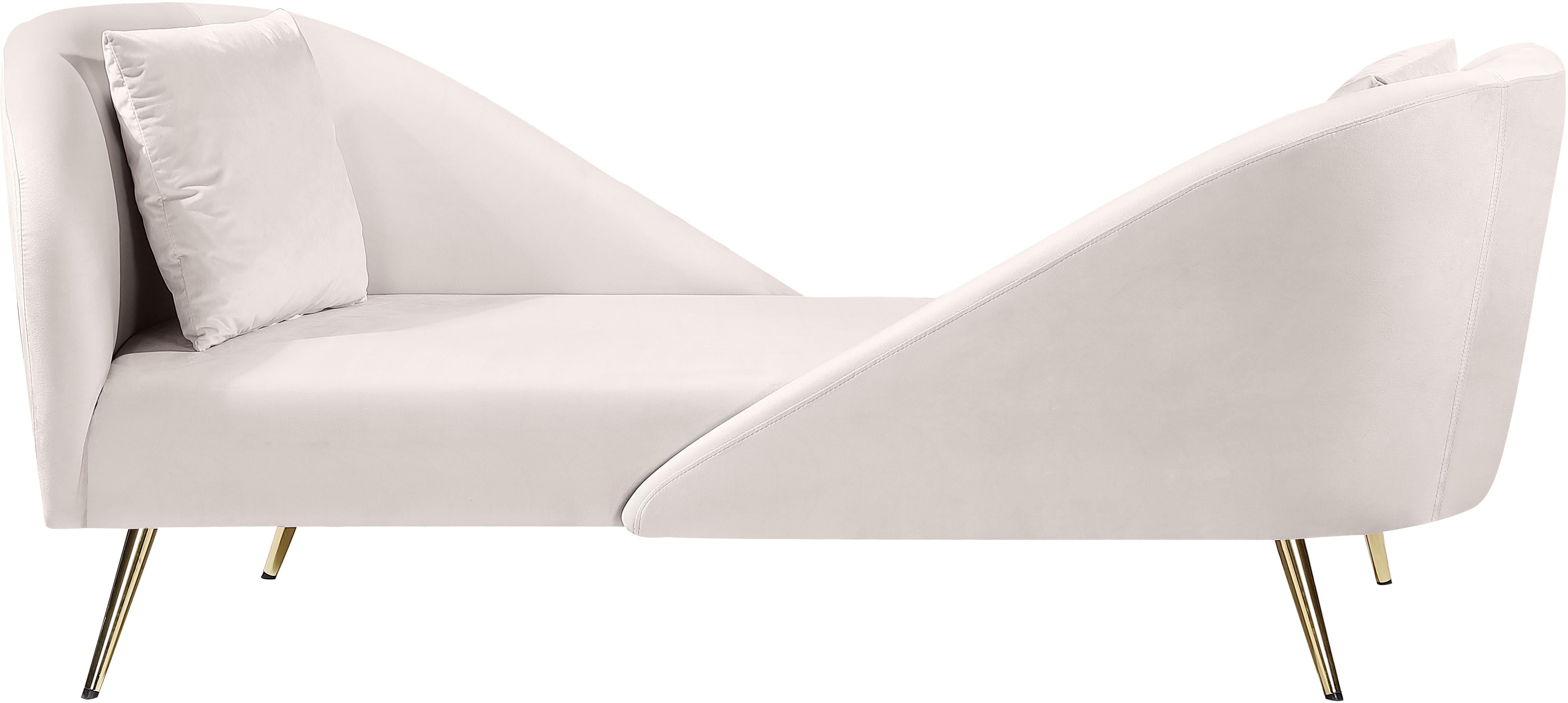Nolan Cream Velvet Chaise - Luxury Home Furniture (MI)