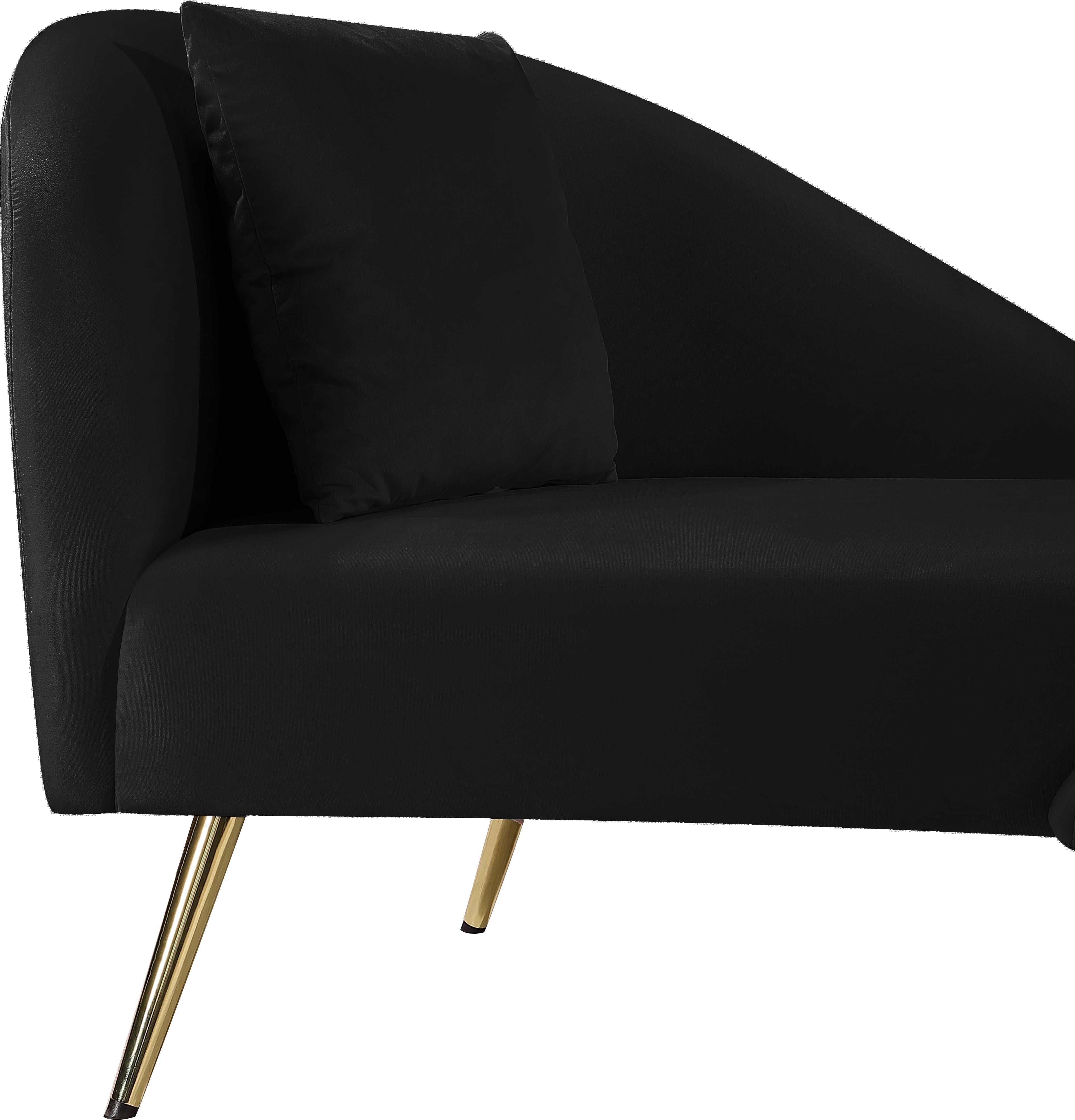 Nolan Black Velvet Chaise - Luxury Home Furniture (MI)