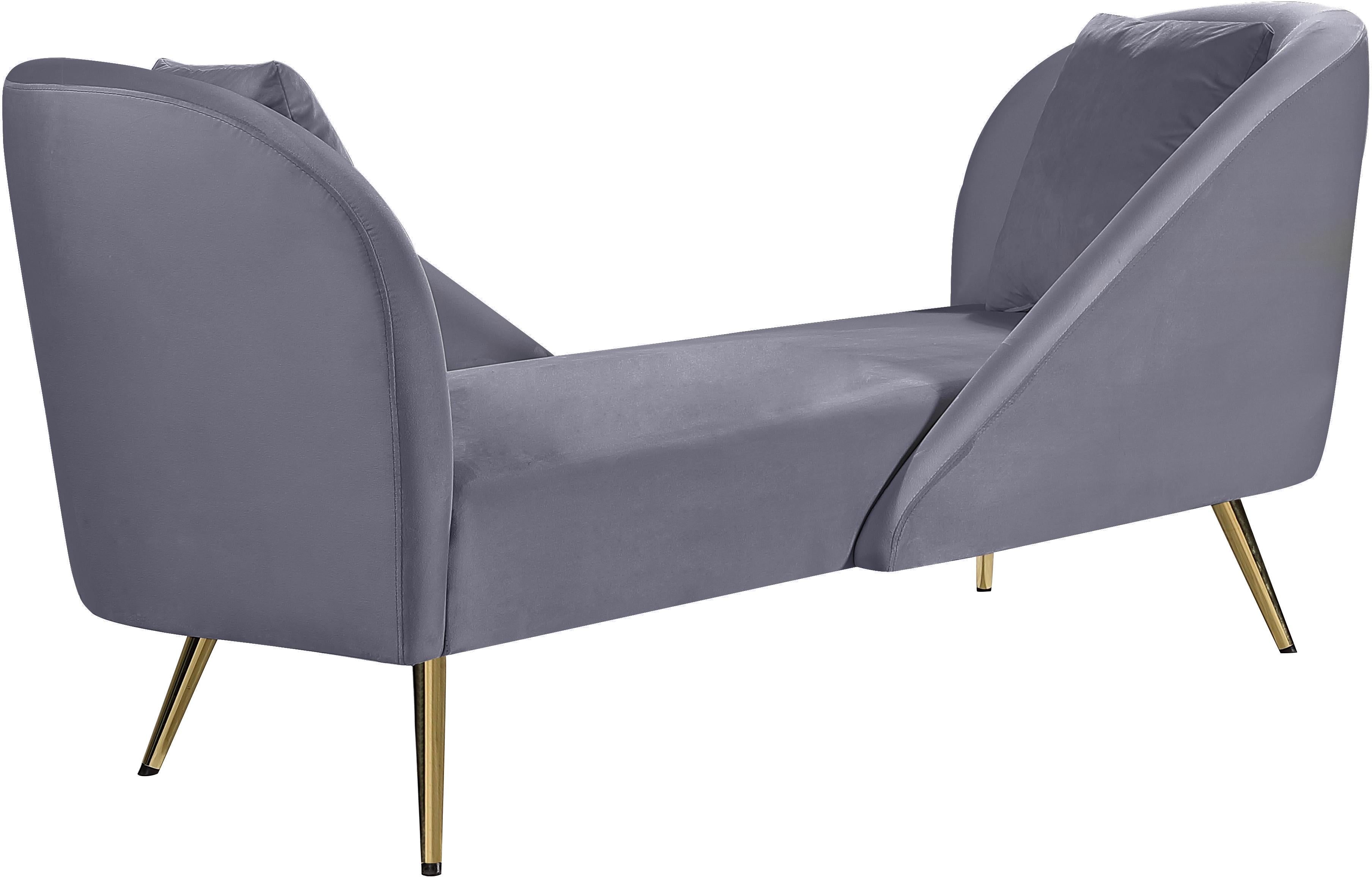 Nolan Grey Velvet Chaise - Luxury Home Furniture (MI)