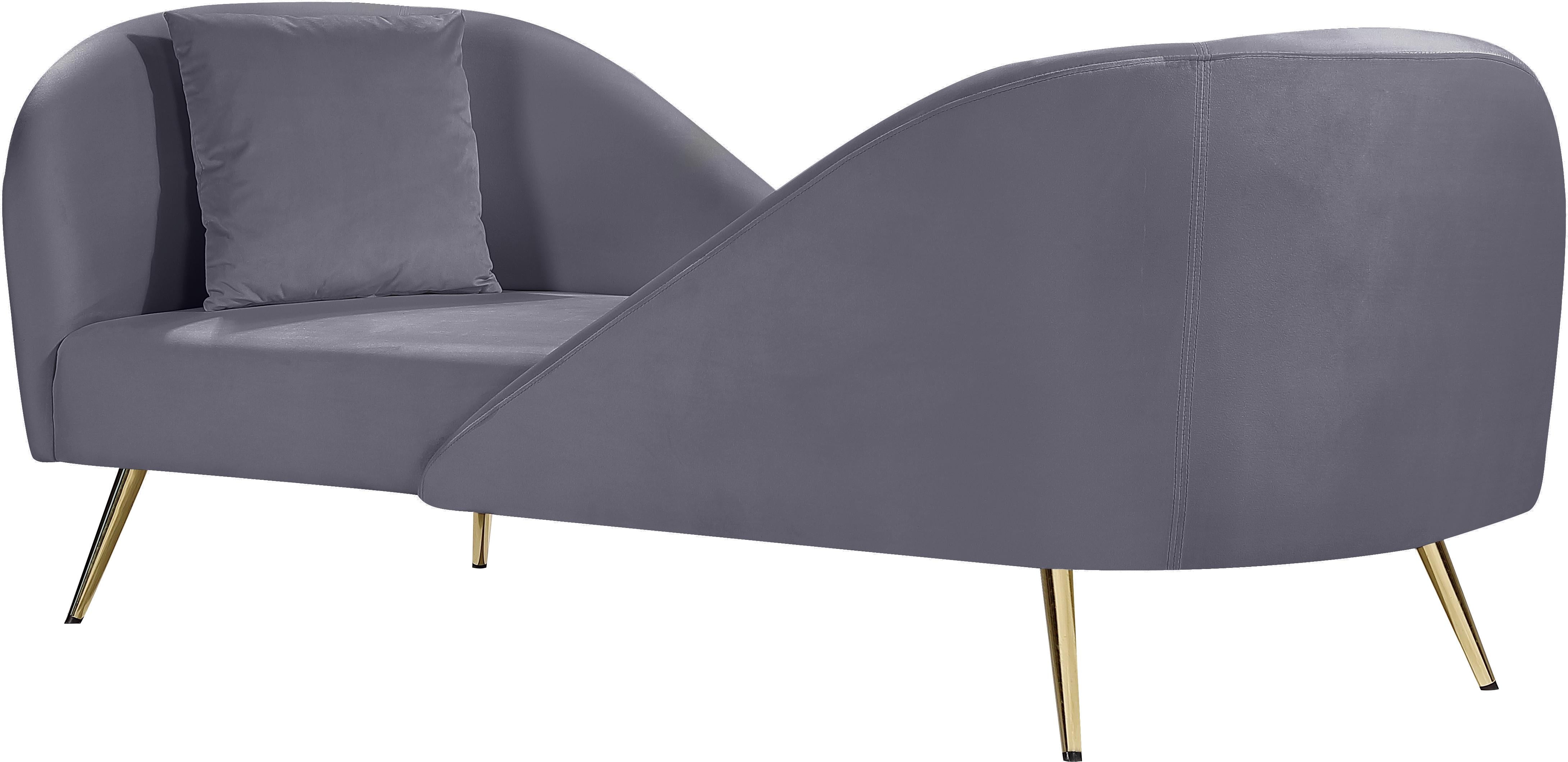 Nolan Grey Velvet Chaise - Luxury Home Furniture (MI)