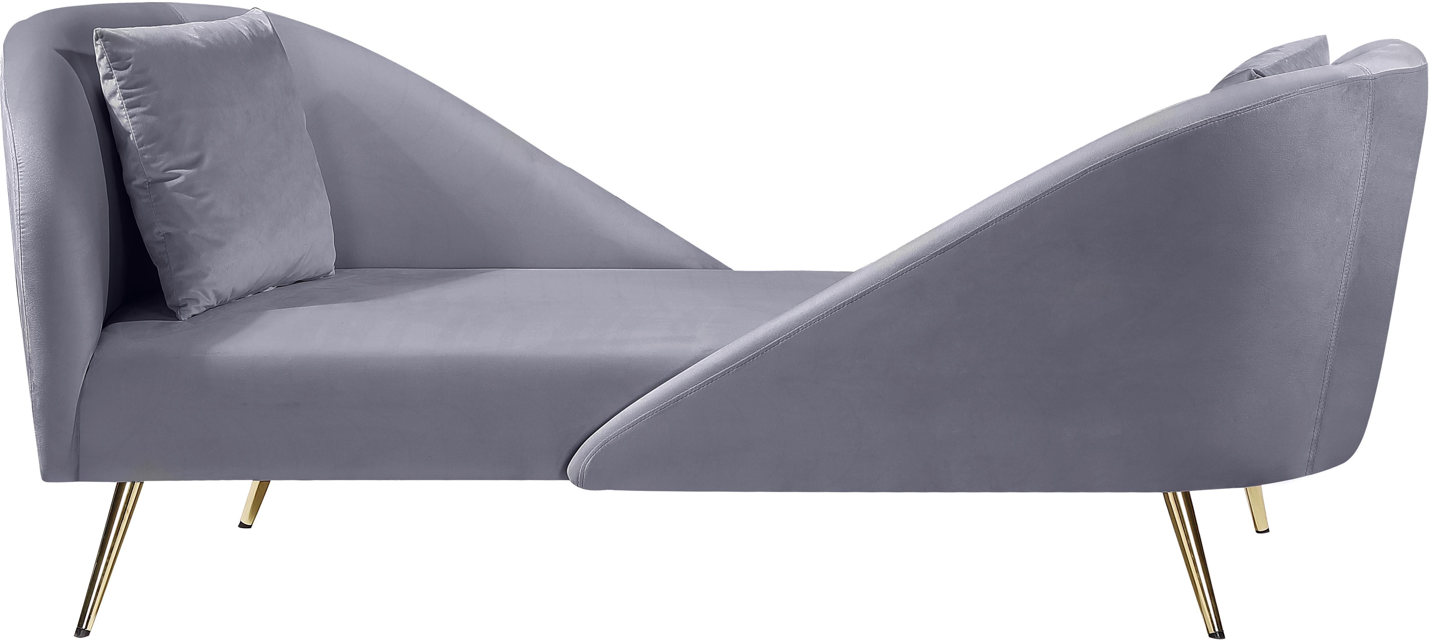 Nolan Grey Velvet Chaise - Luxury Home Furniture (MI)
