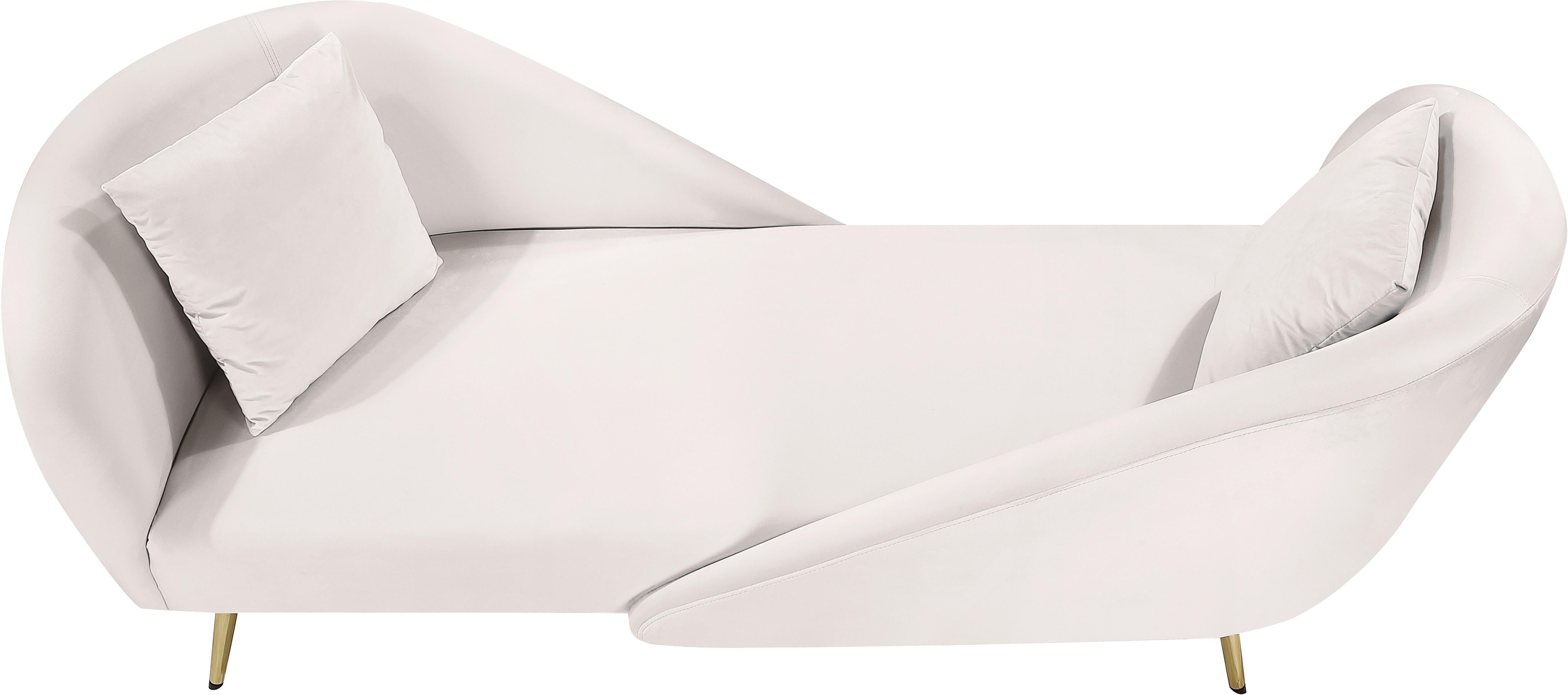 Nolan Cream Velvet Chaise - Luxury Home Furniture (MI)