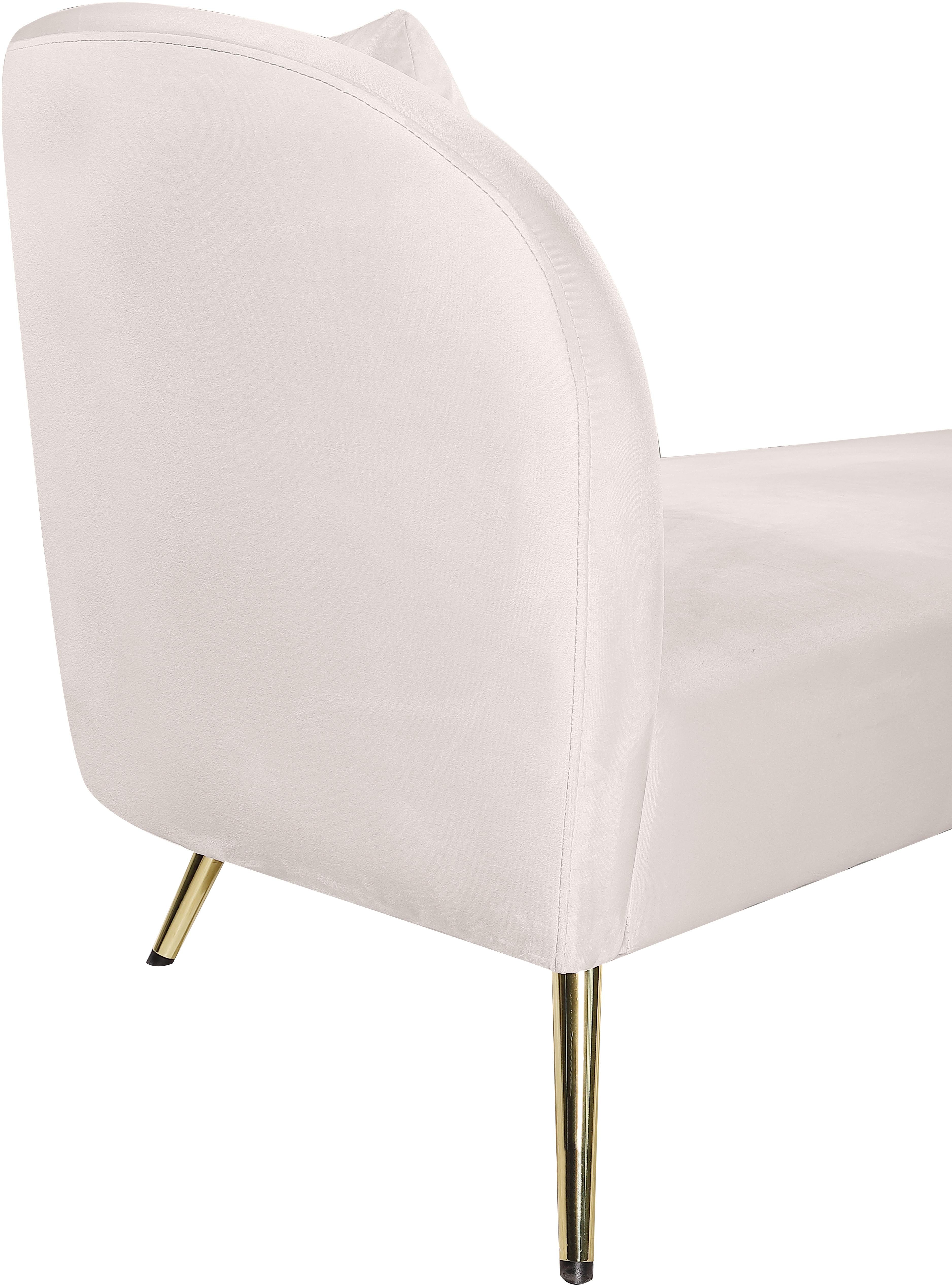 Nolan Cream Velvet Chaise - Luxury Home Furniture (MI)