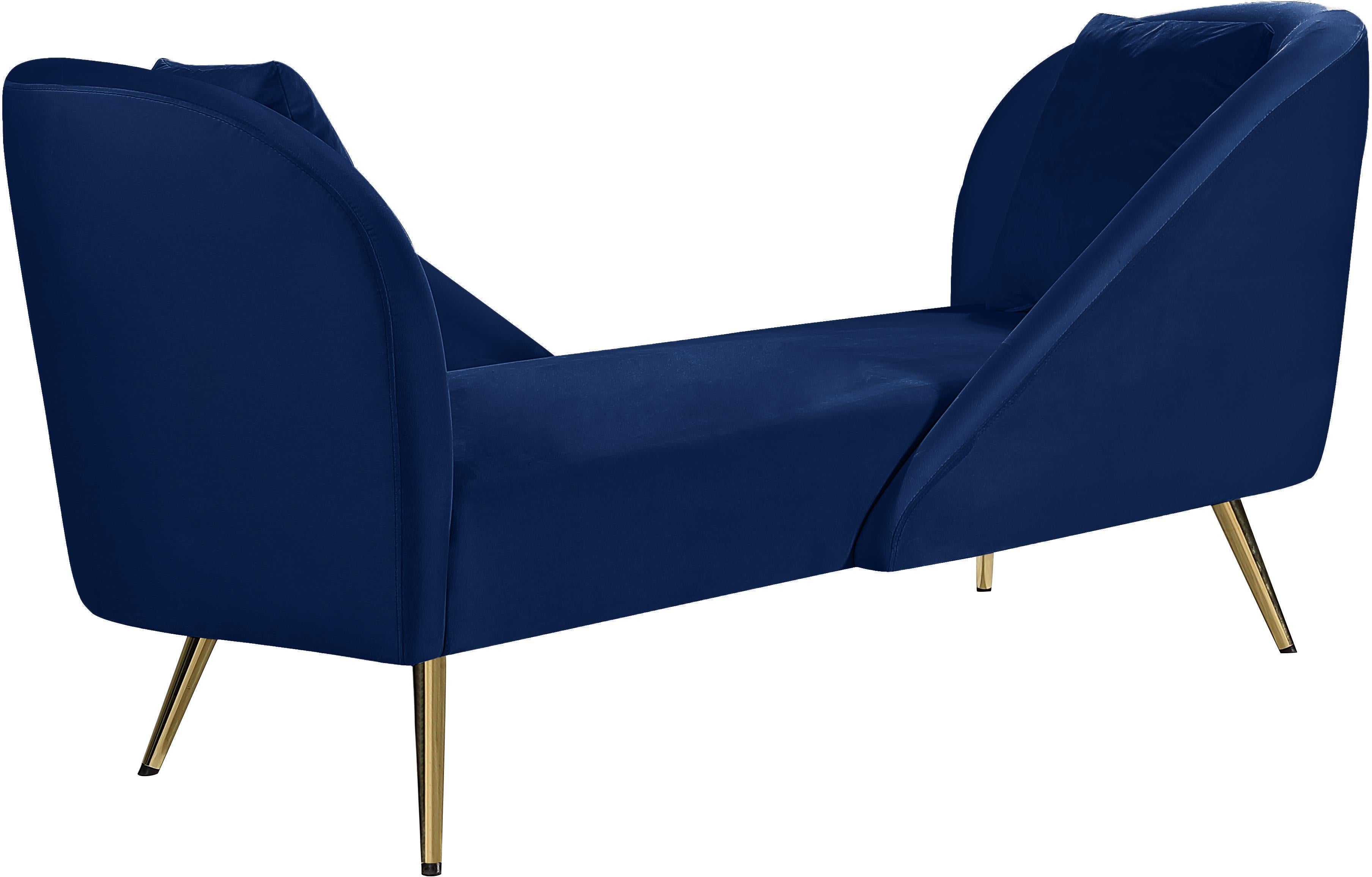 Nolan Navy Velvet Chaise - Luxury Home Furniture (MI)