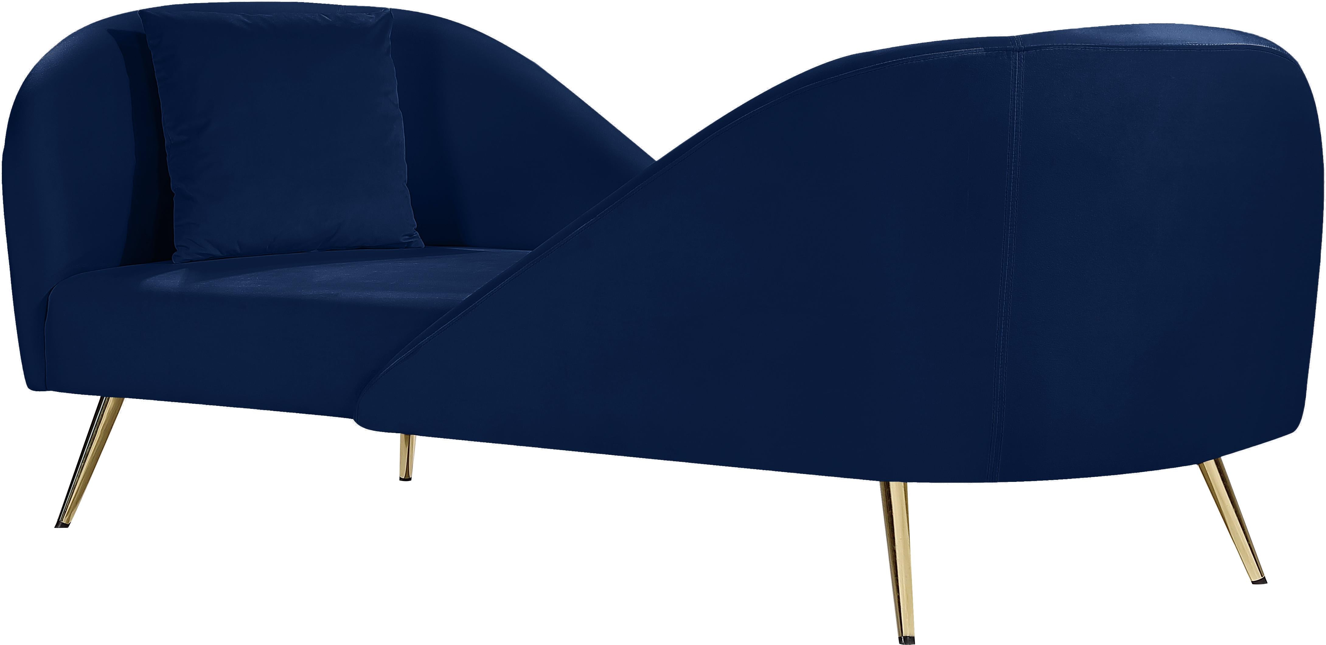 Nolan Navy Velvet Chaise - Luxury Home Furniture (MI)