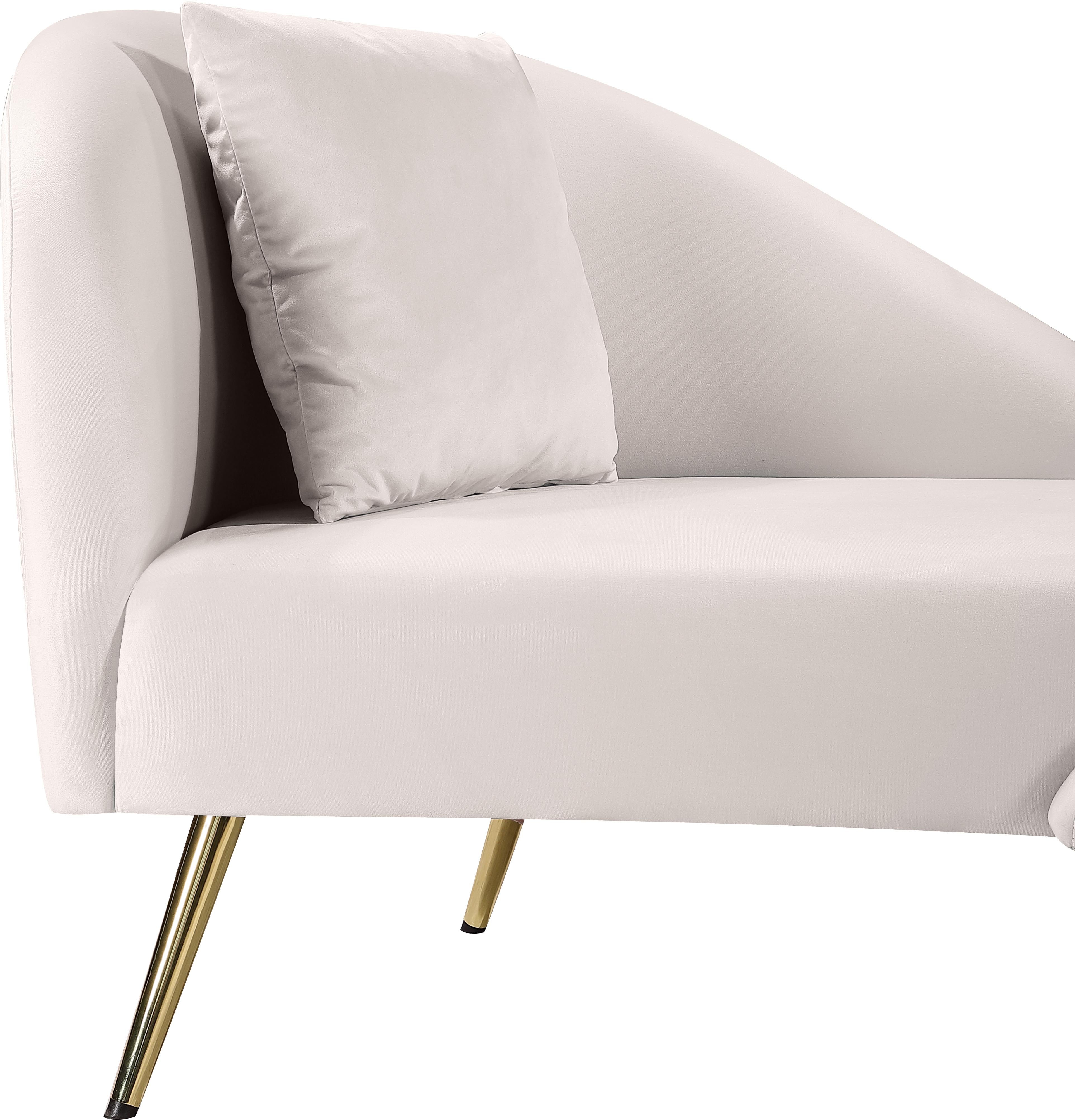 Nolan Cream Velvet Chaise - Luxury Home Furniture (MI)