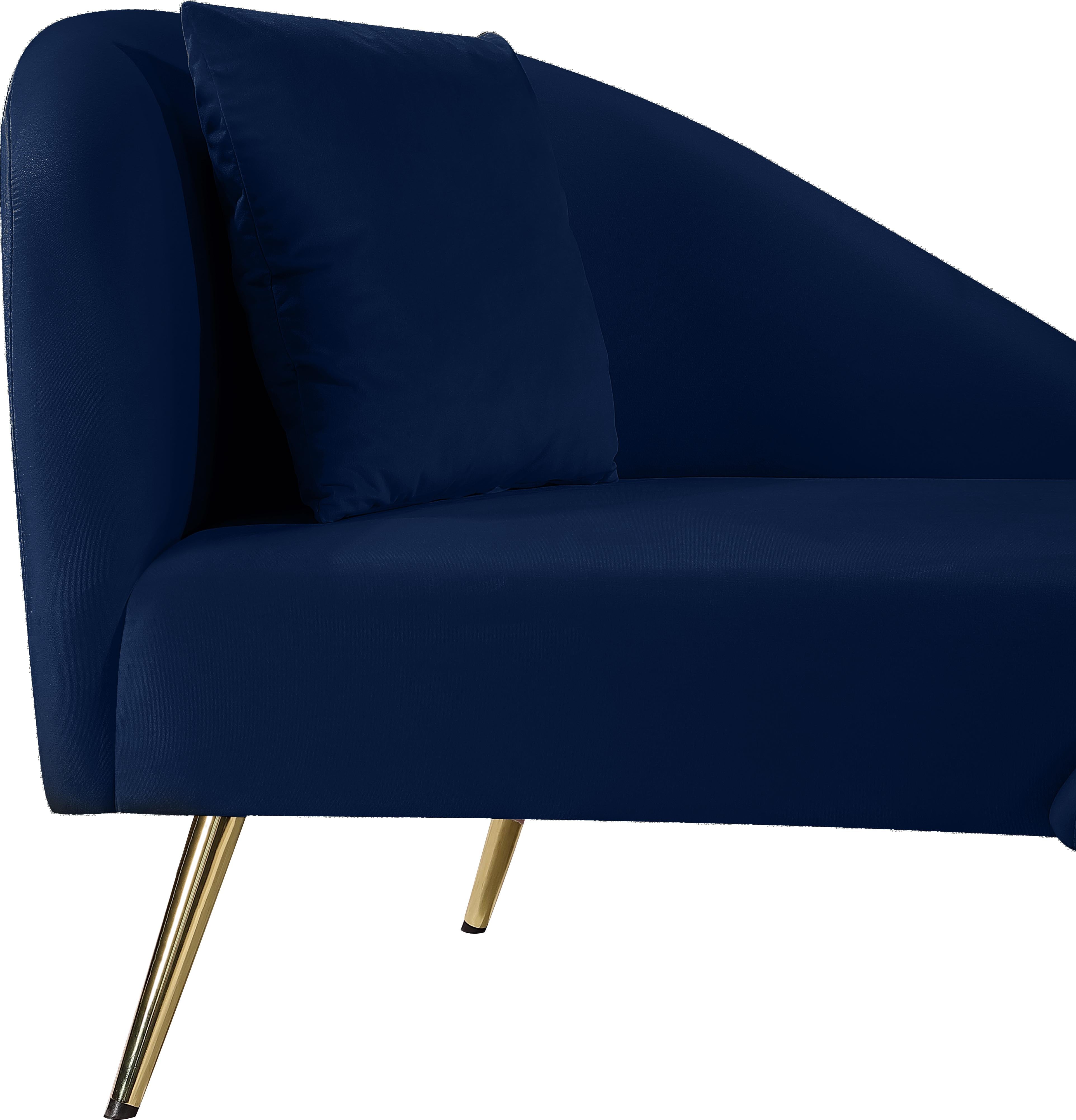 Nolan Navy Velvet Chaise - Luxury Home Furniture (MI)