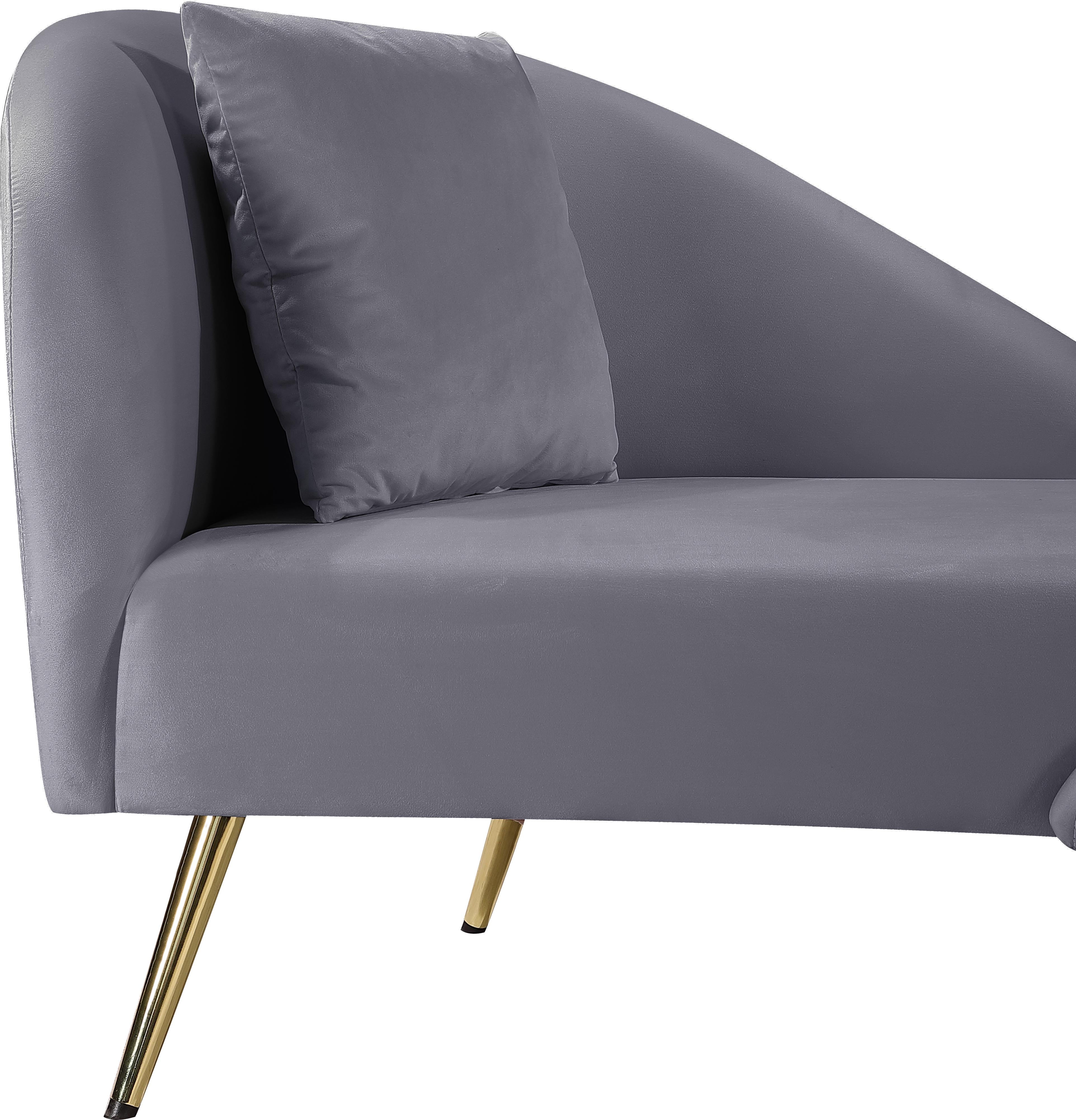 Nolan Grey Velvet Chaise - Luxury Home Furniture (MI)