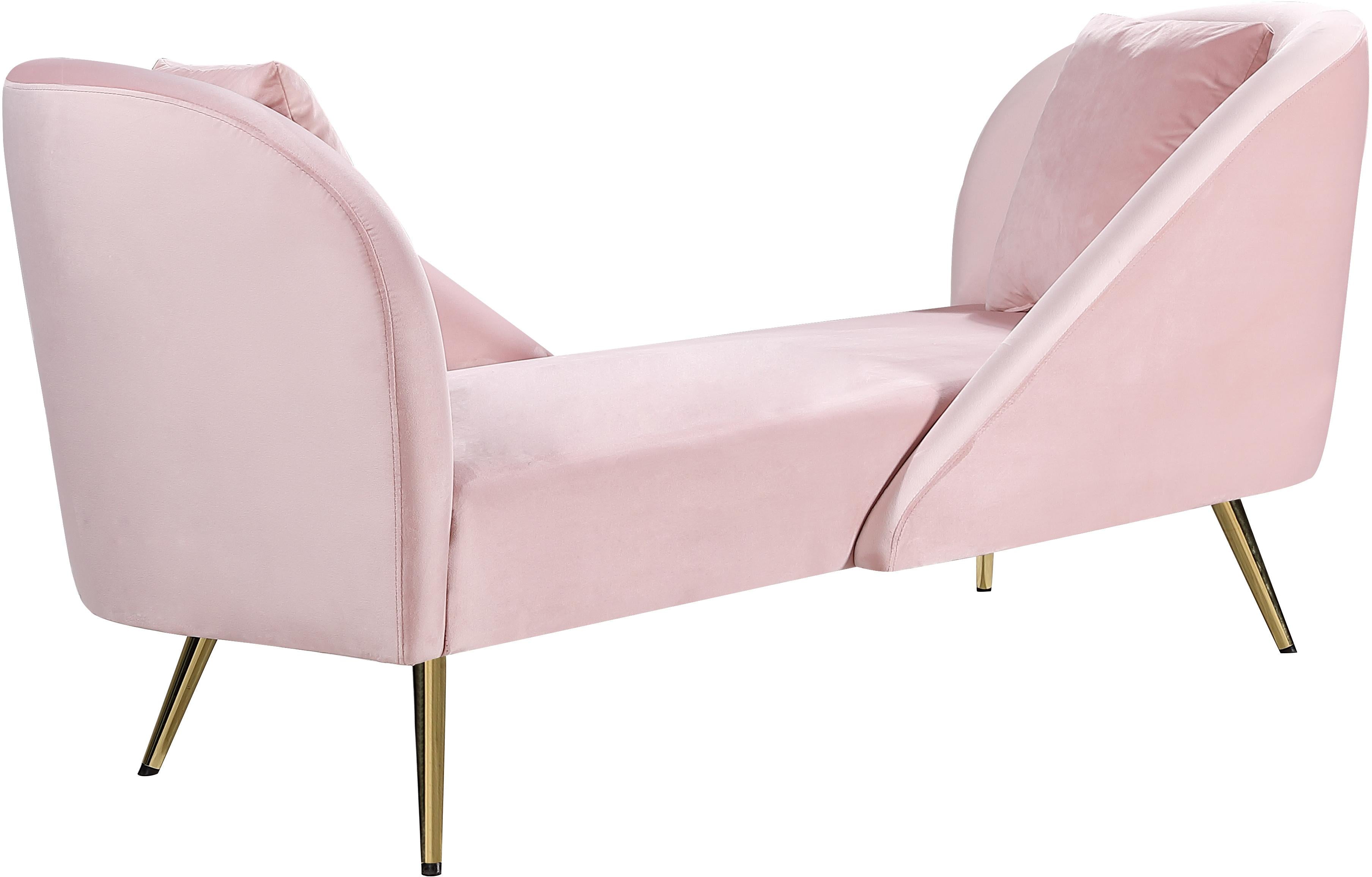 Nolan Pink Velvet Chaise - Luxury Home Furniture (MI)