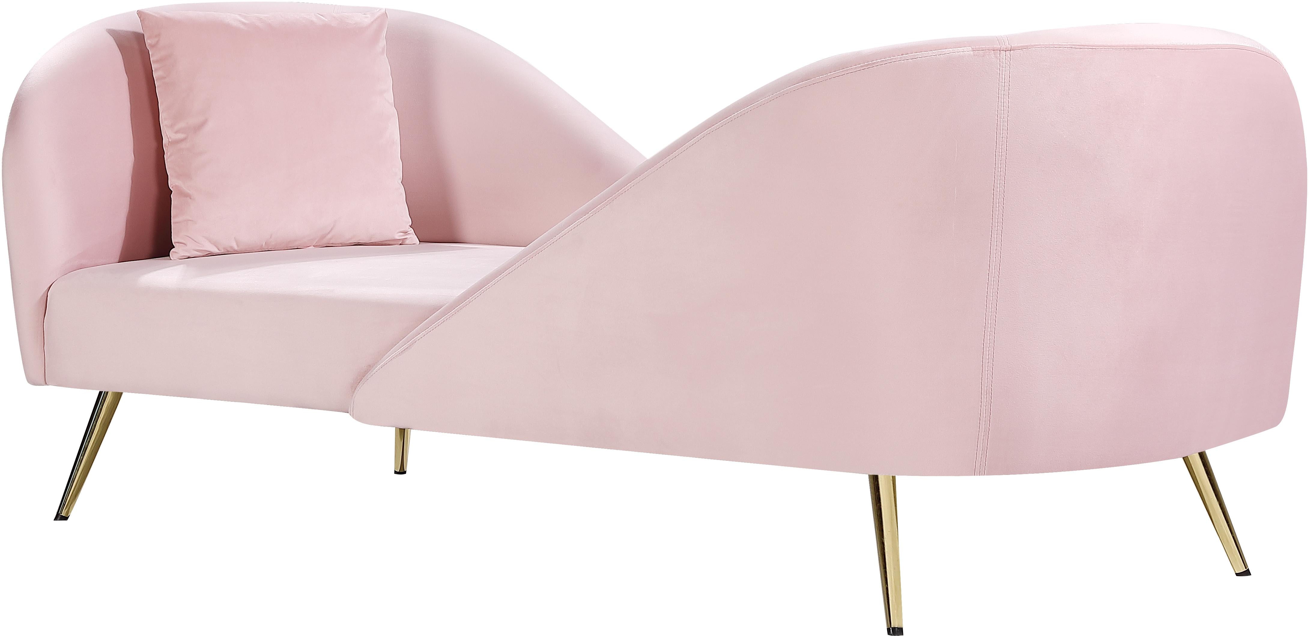 Nolan Pink Velvet Chaise - Luxury Home Furniture (MI)