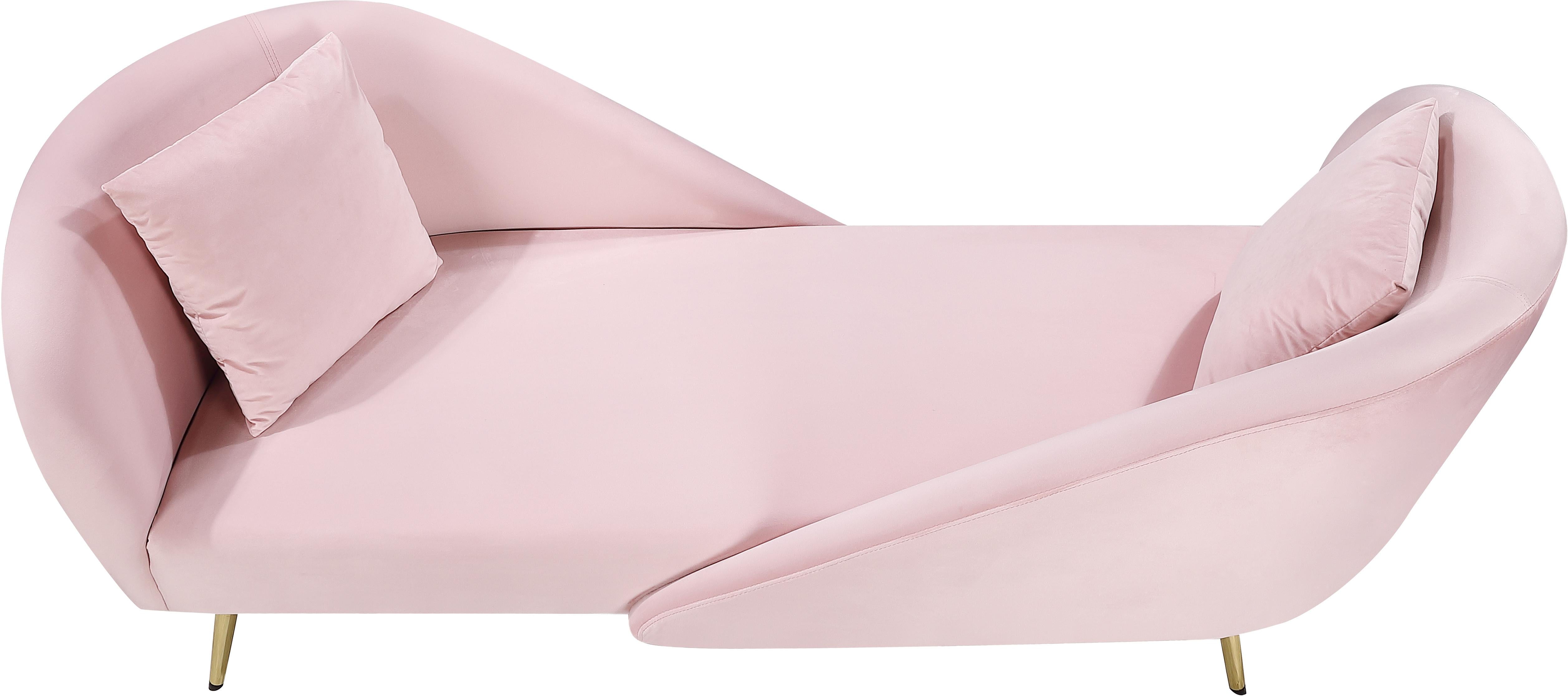 Nolan Pink Velvet Chaise - Luxury Home Furniture (MI)