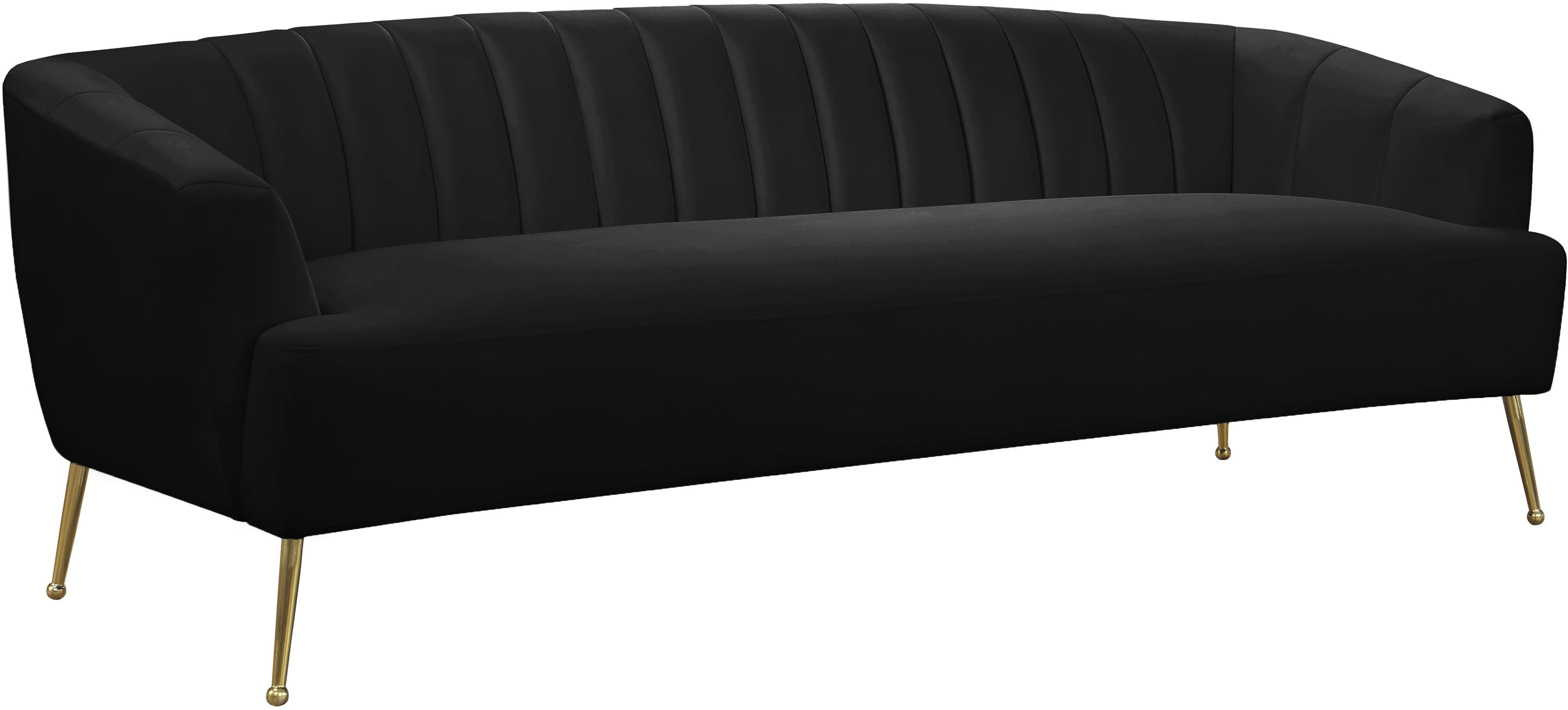 Tori Black Velvet Sofa - Luxury Home Furniture (MI)