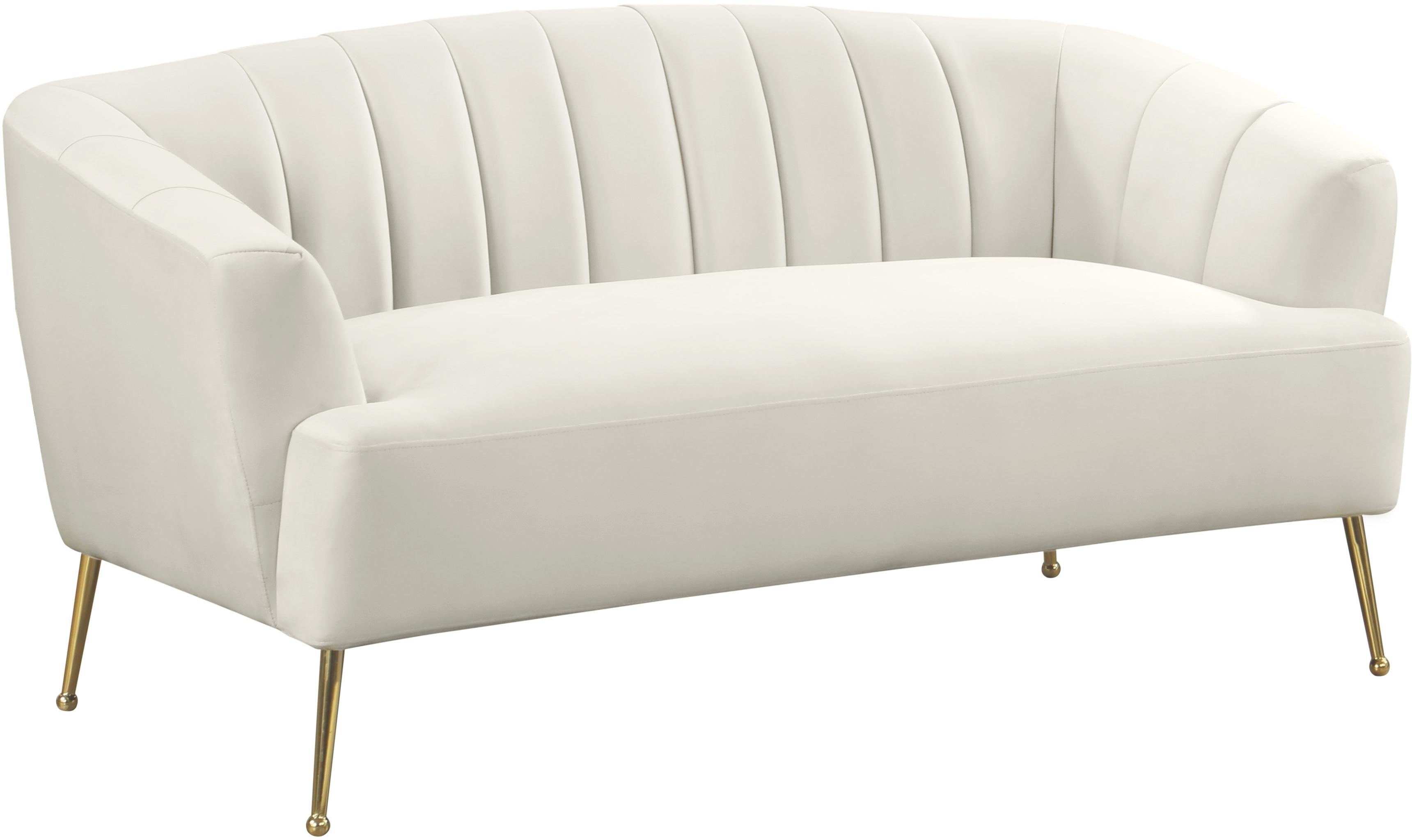 Tori Cream Velvet Loveseat - Luxury Home Furniture (MI)