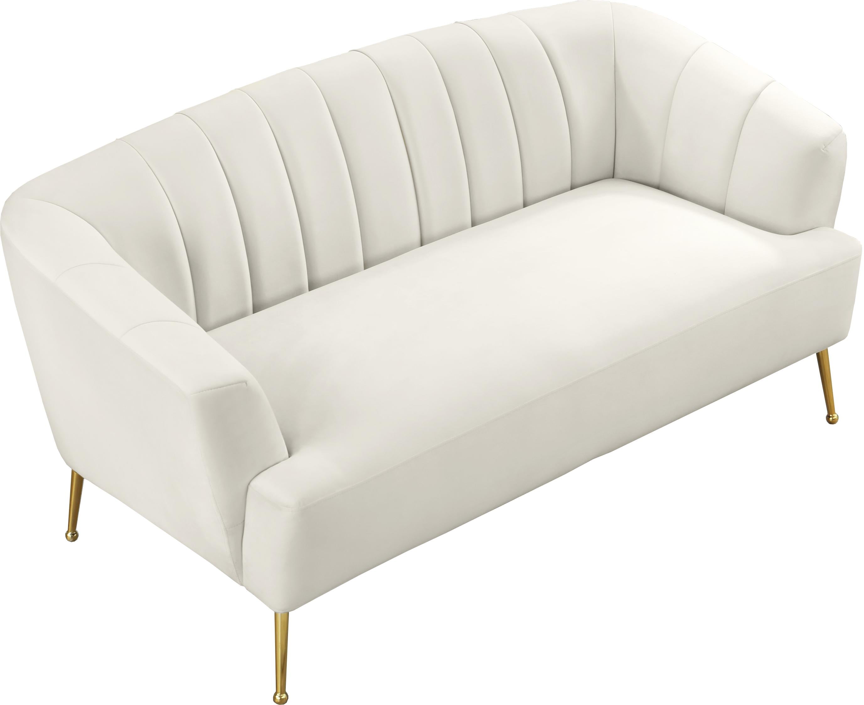 Tori Cream Velvet Loveseat - Luxury Home Furniture (MI)