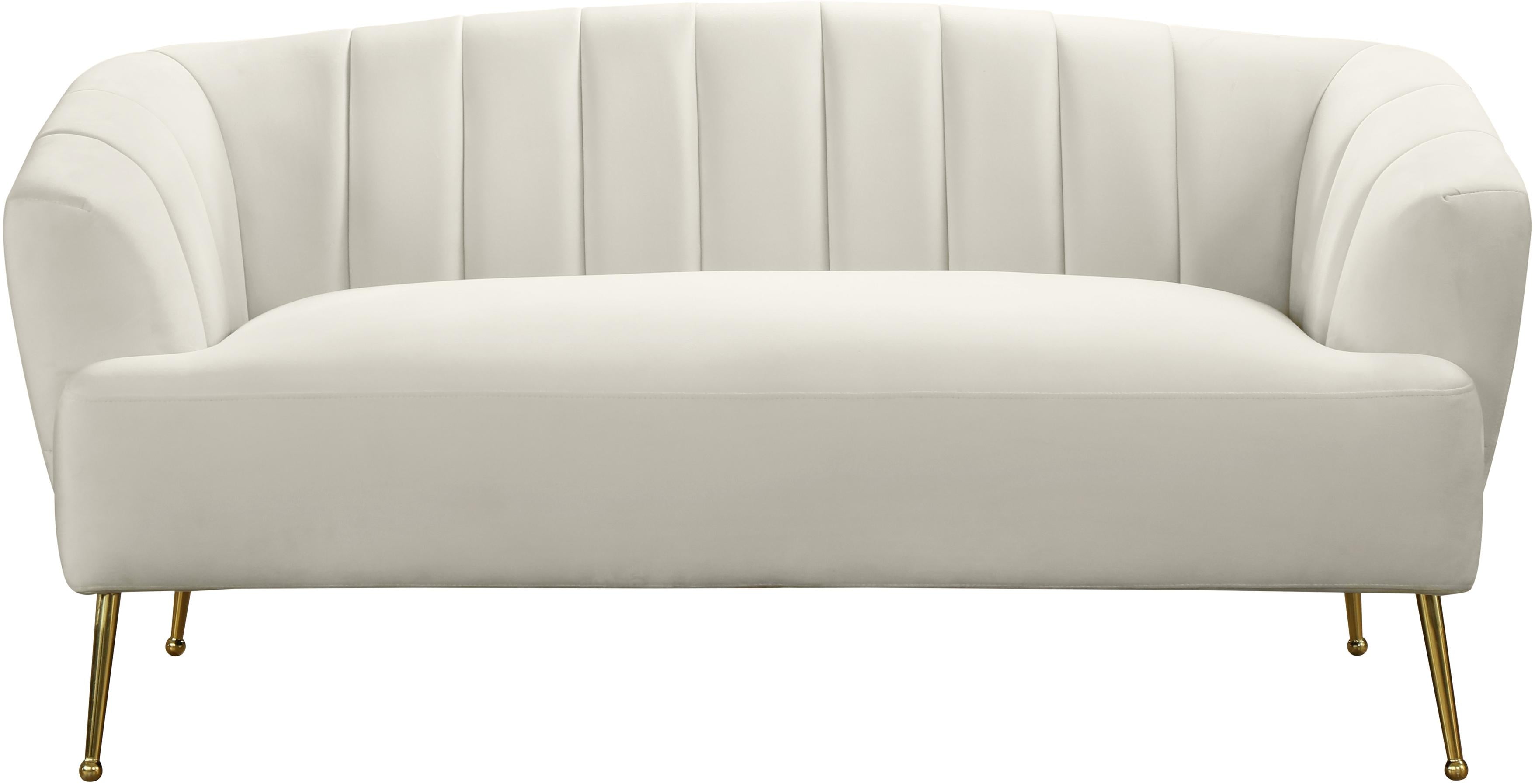 Tori Cream Velvet Loveseat - Luxury Home Furniture (MI)
