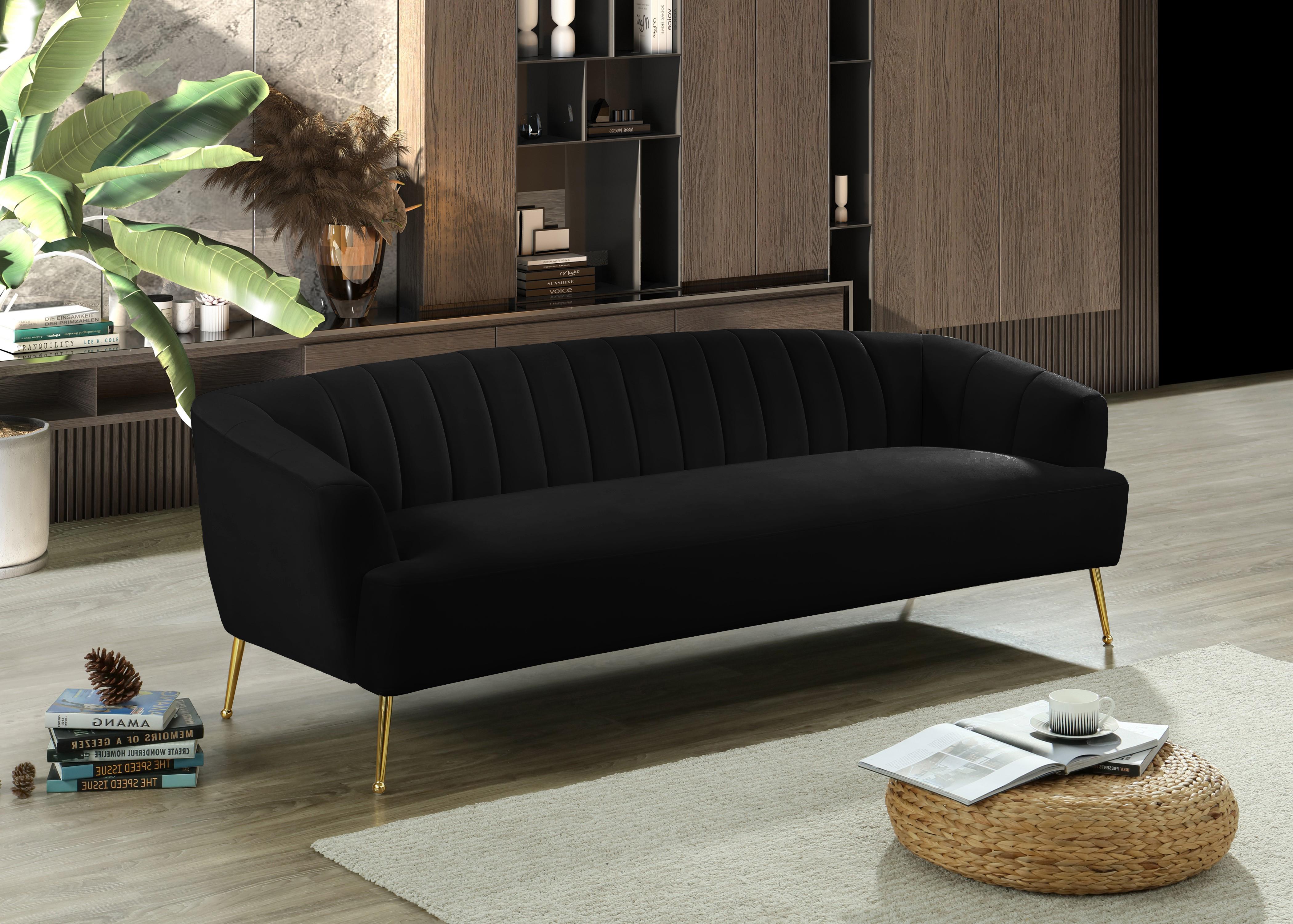 Tori Black Velvet Sofa - Luxury Home Furniture (MI)