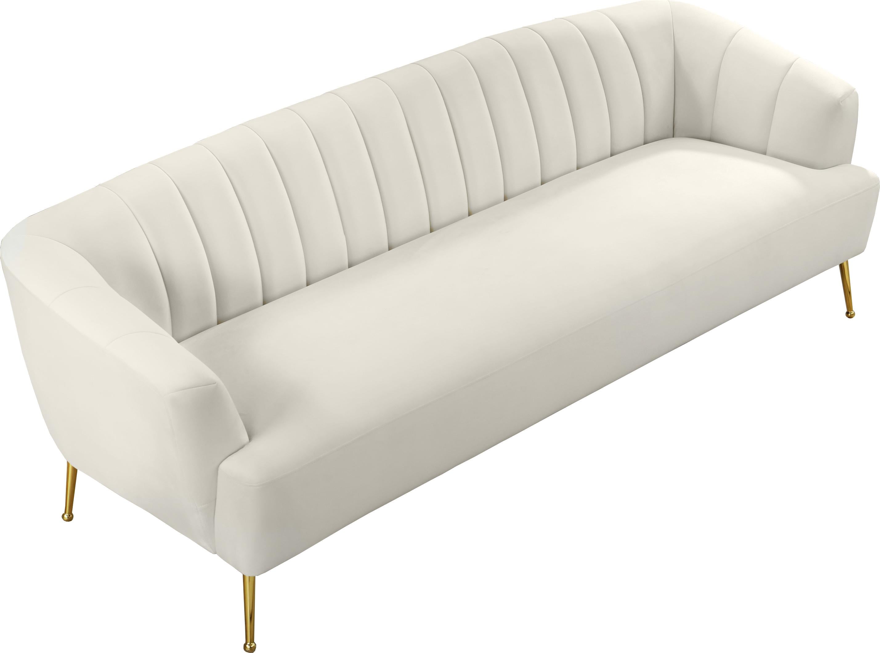 Tori Cream Velvet Sofa - Luxury Home Furniture (MI)