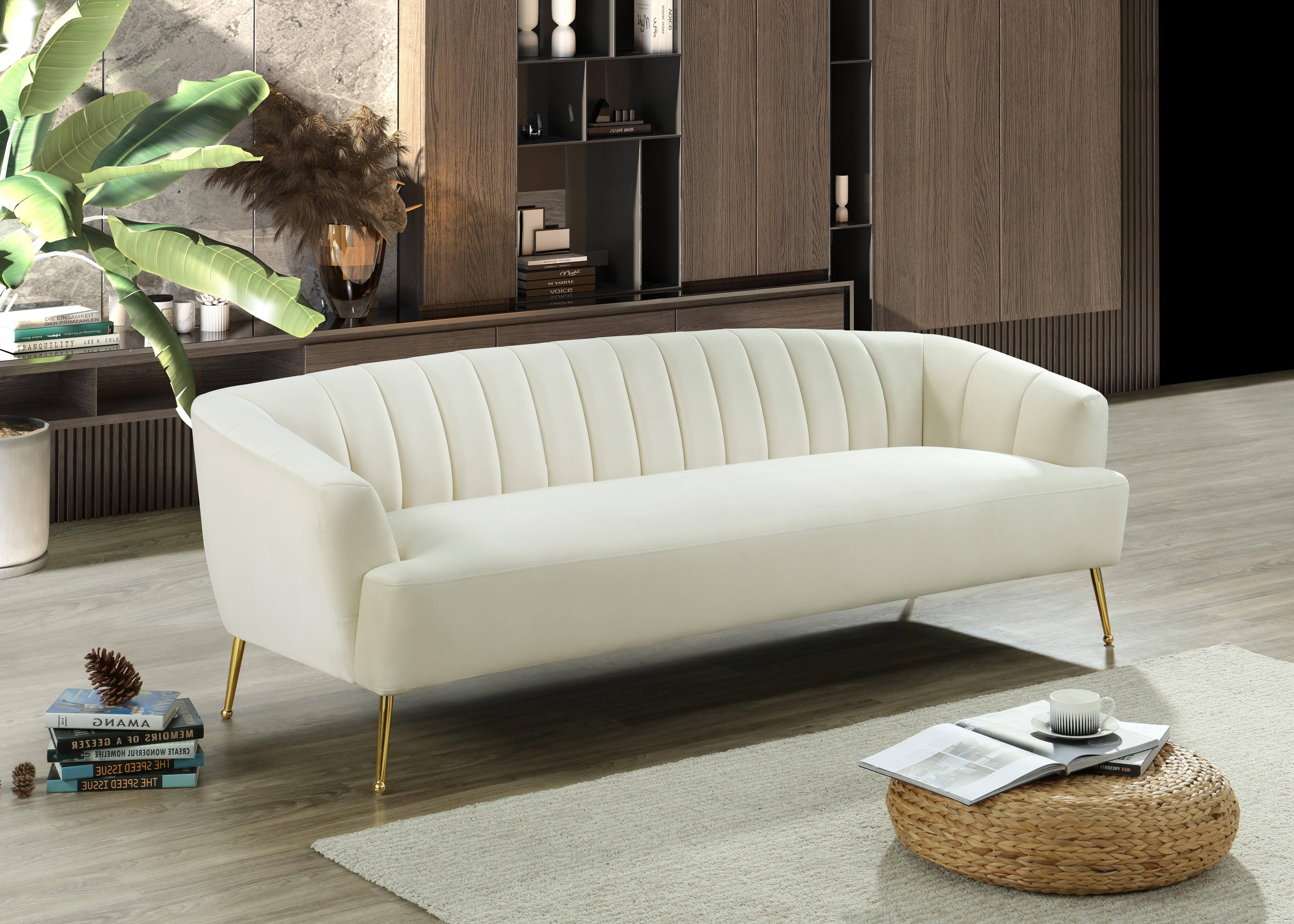 Tori Cream Velvet Sofa - Luxury Home Furniture (MI)