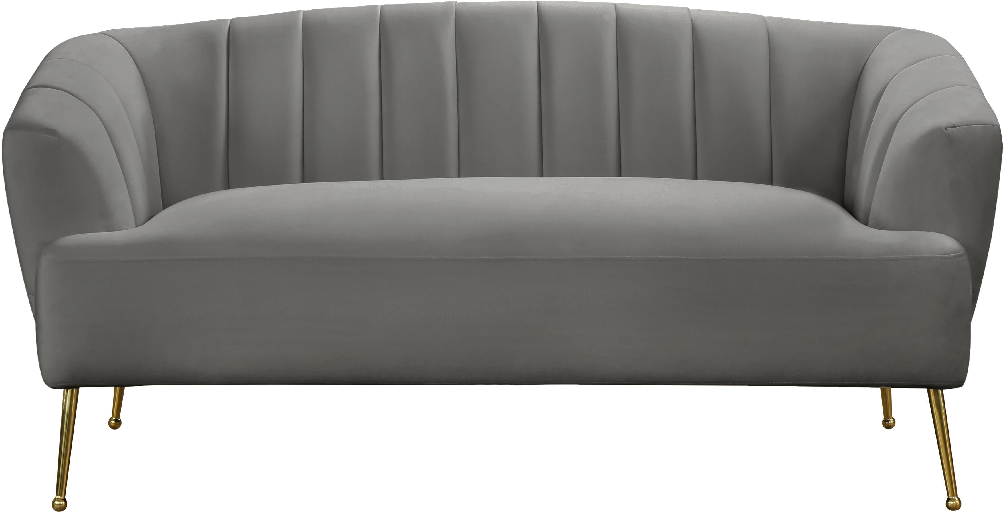 Tori Grey Velvet Loveseat - Luxury Home Furniture (MI)