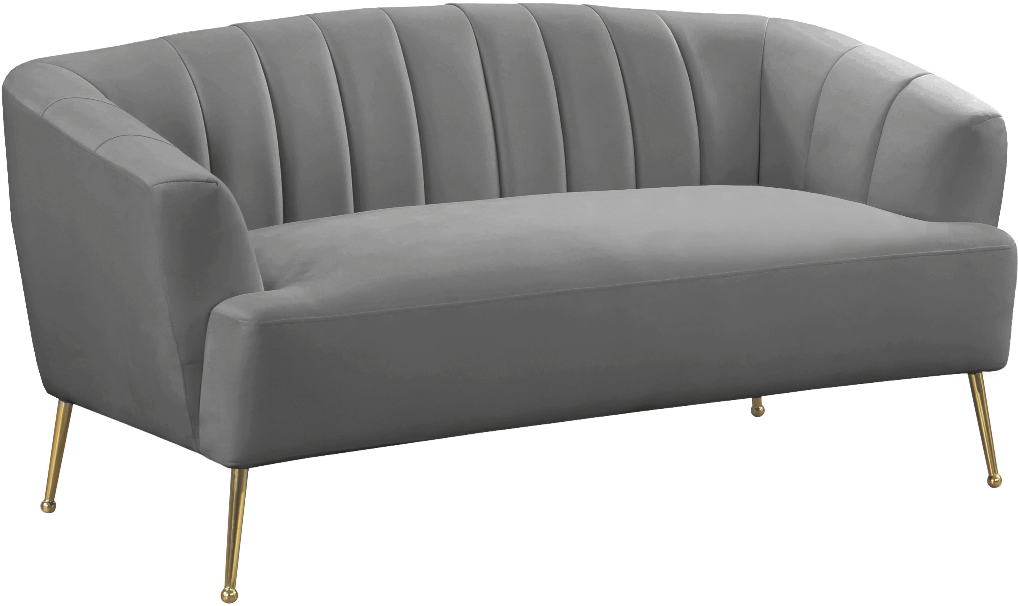Tori Grey Velvet Loveseat - Luxury Home Furniture (MI)