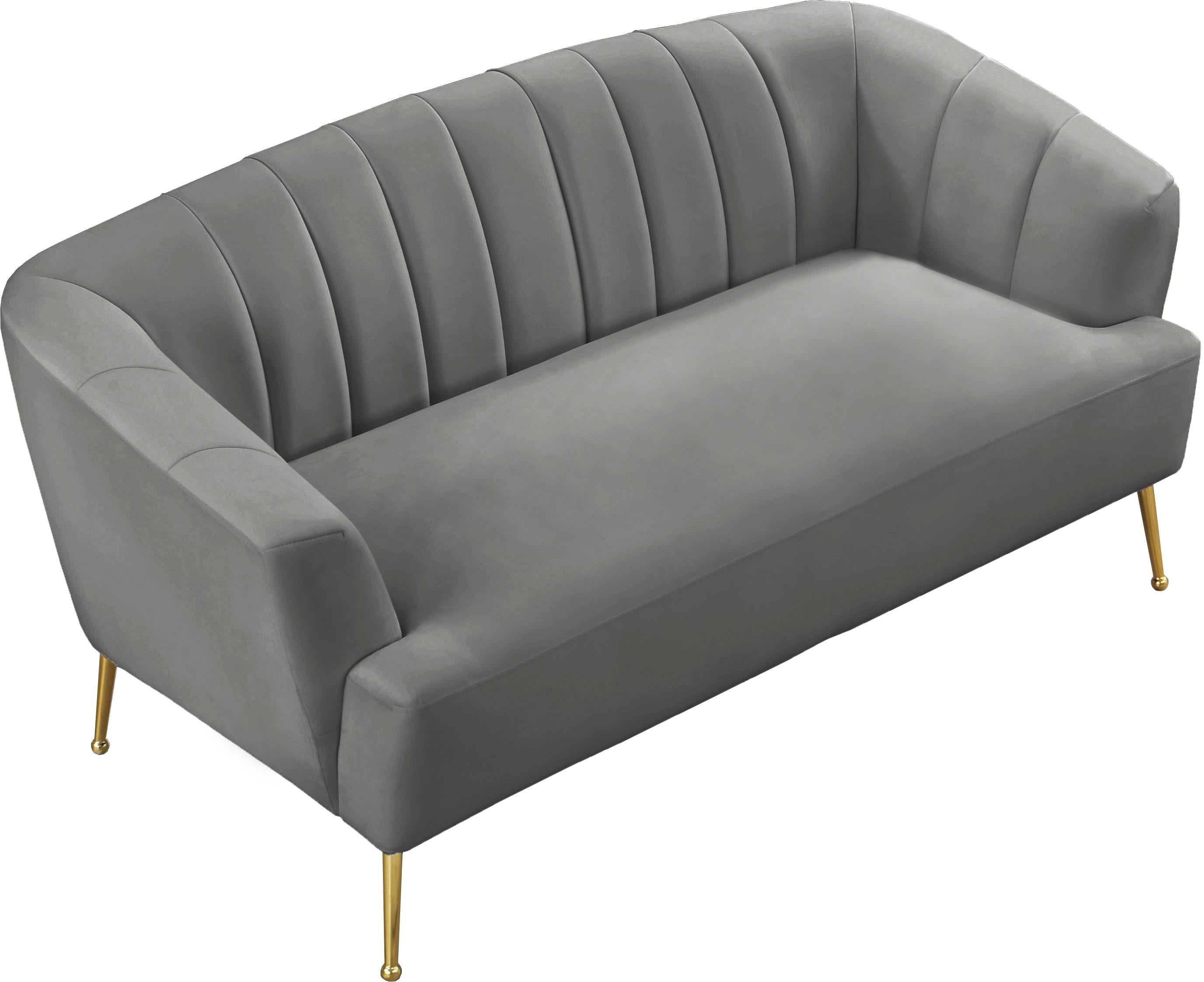 Tori Grey Velvet Loveseat - Luxury Home Furniture (MI)