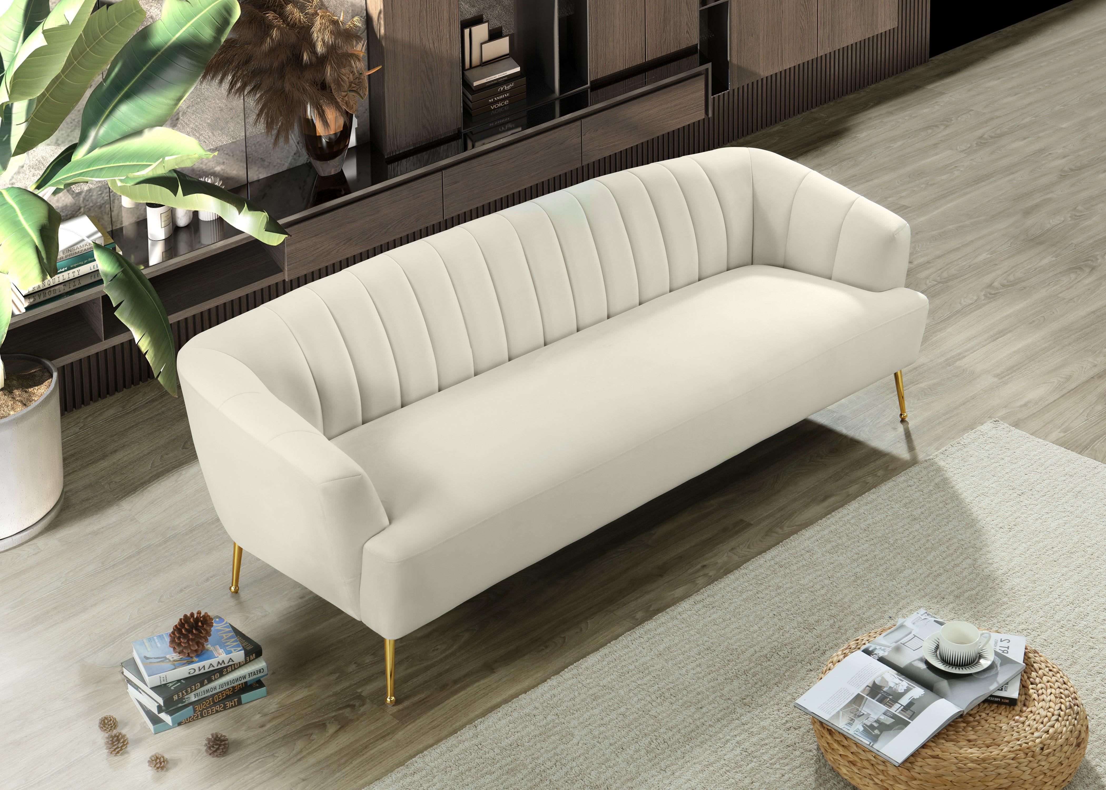 Tori Cream Velvet Sofa - Luxury Home Furniture (MI)