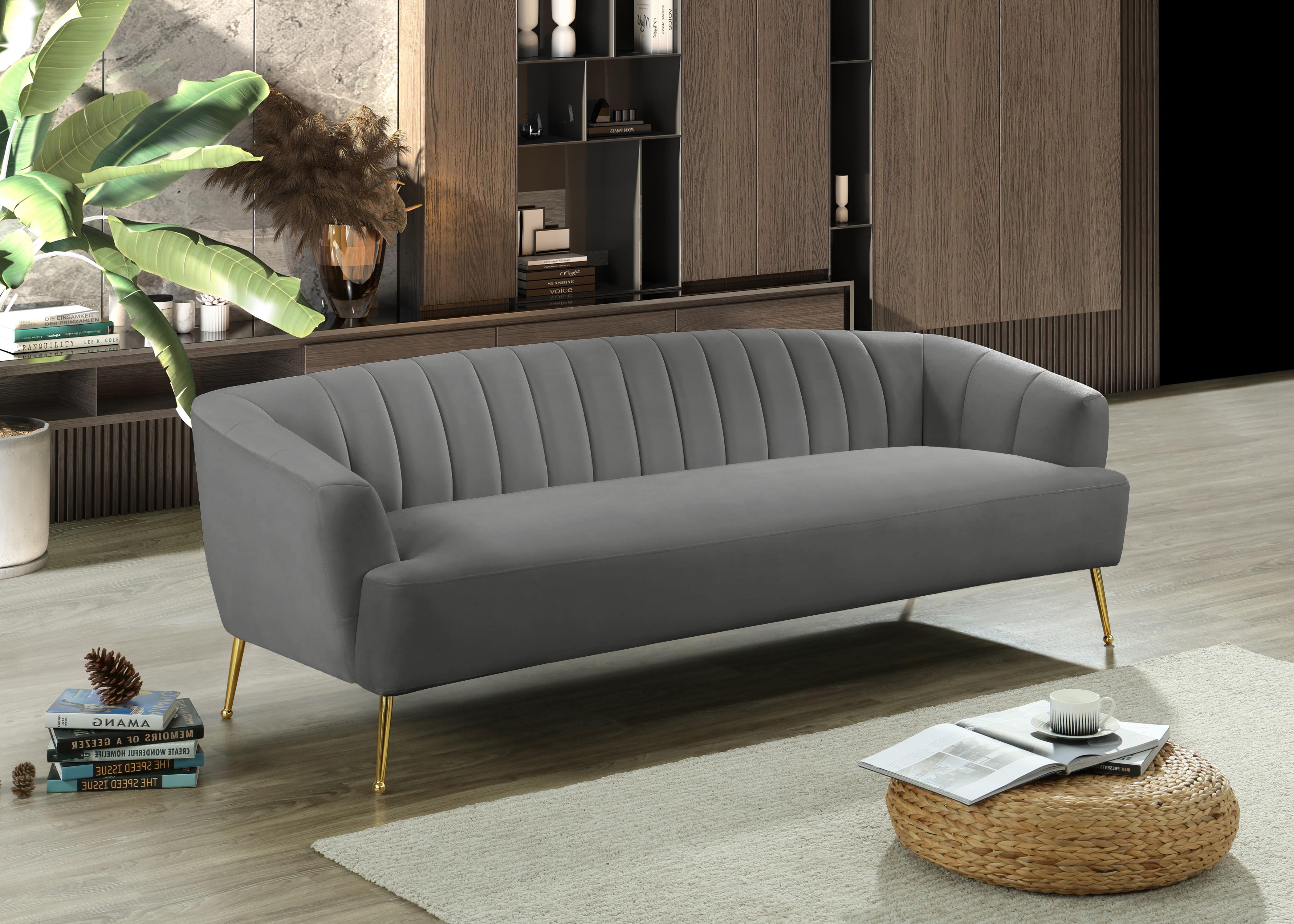 Tori Grey Velvet Sofa - Luxury Home Furniture (MI)
