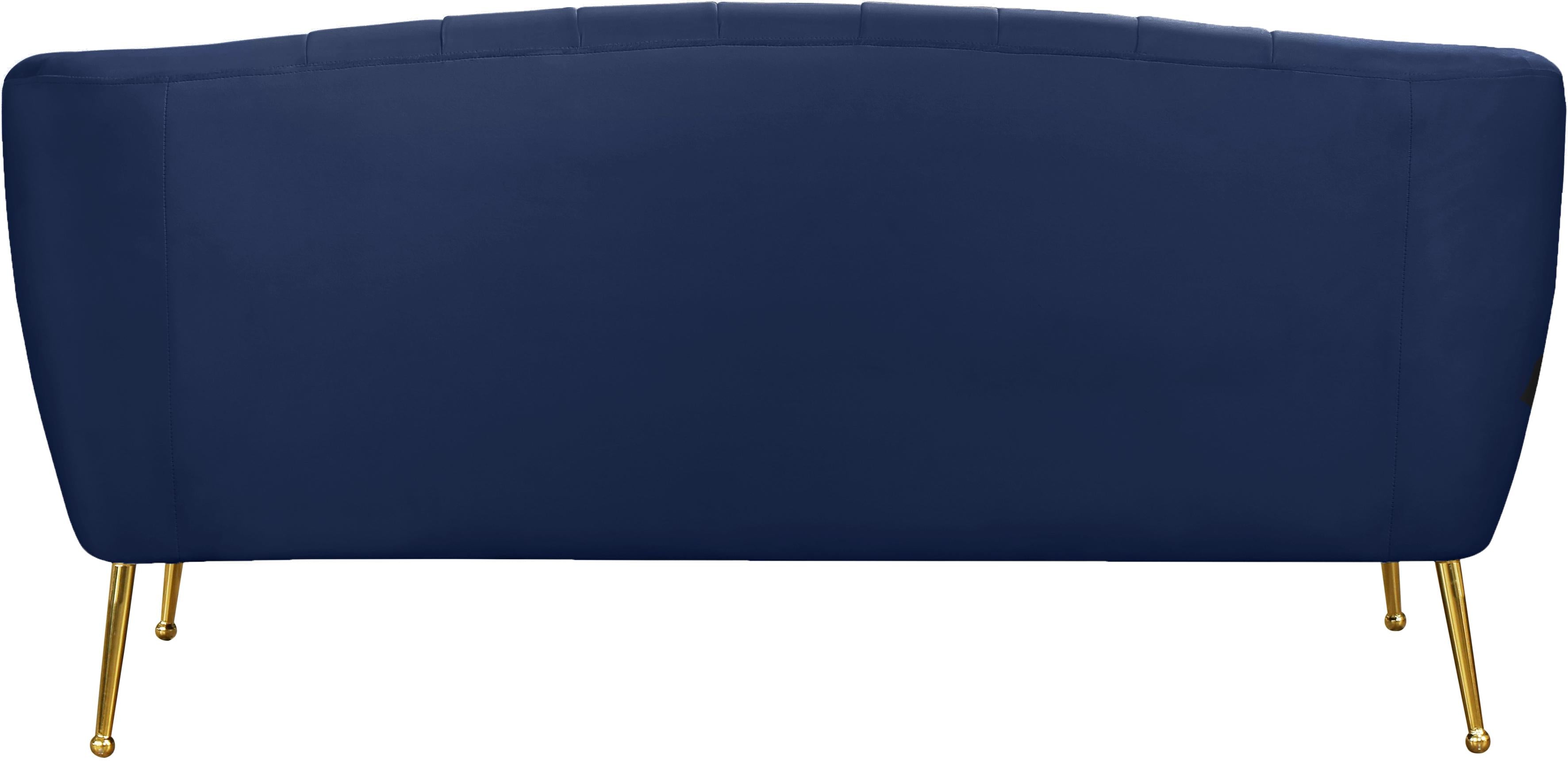 Tori Navy Velvet Loveseat - Luxury Home Furniture (MI)